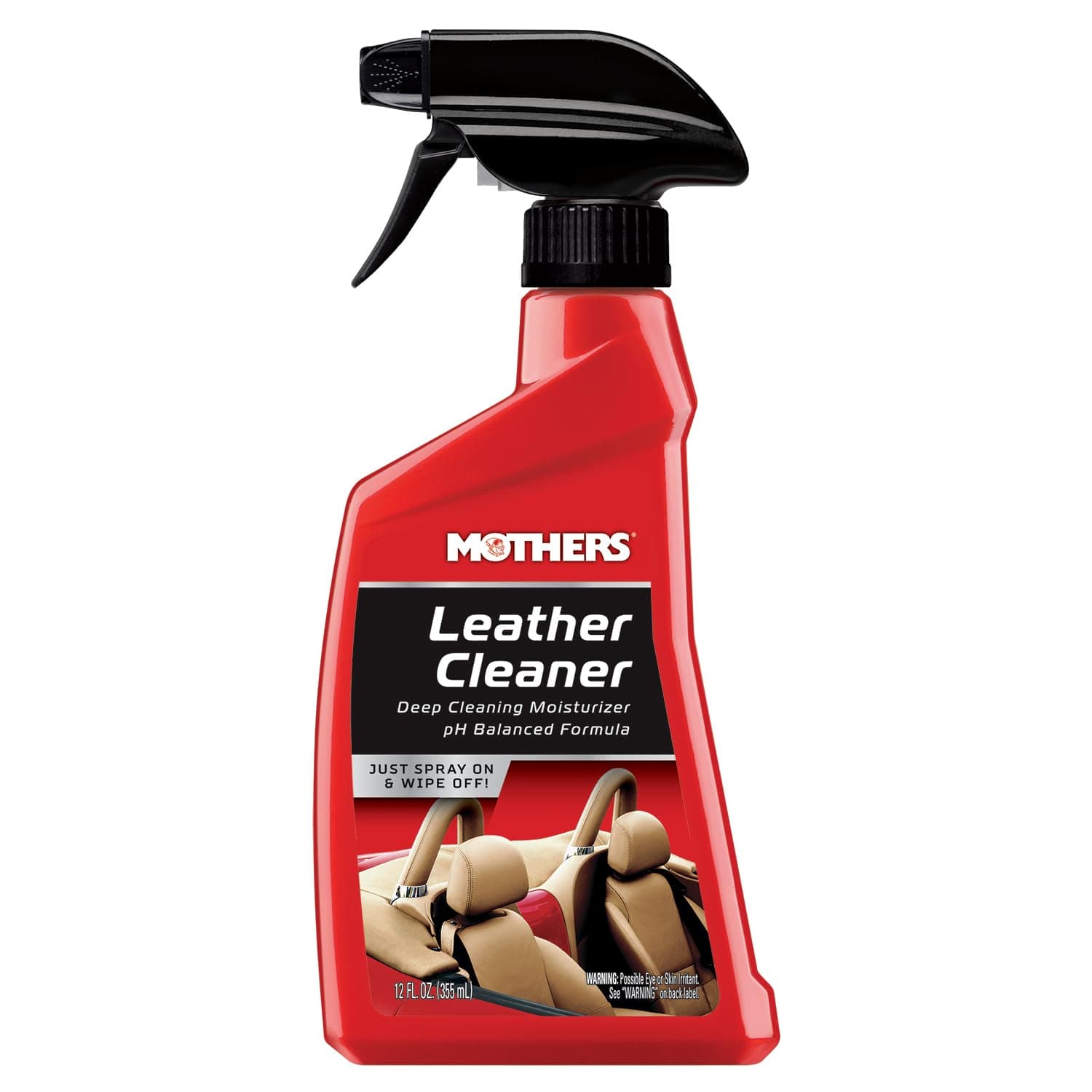 Mothers Leather Cleaner, 12 oz. — Advanced pH Balanced Formula Safely Deep Cleans & Moisturizes Leather Surfaces, Preps for Conditioning to Enhance Appearance & Longevity (06412)