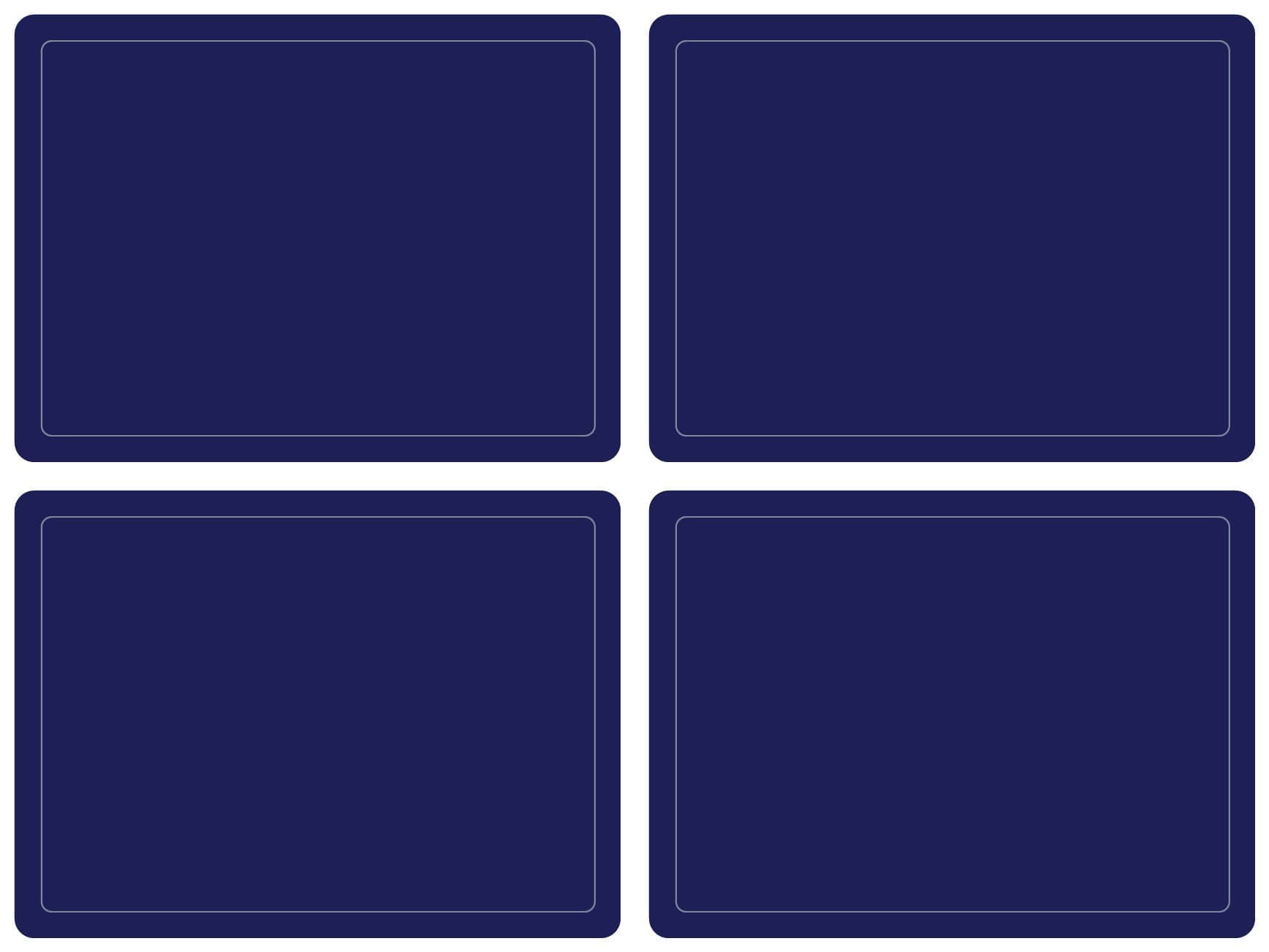 Cala HomeNavy with Silver Border Table Mat, Table Mats, Placemats - Set of 4