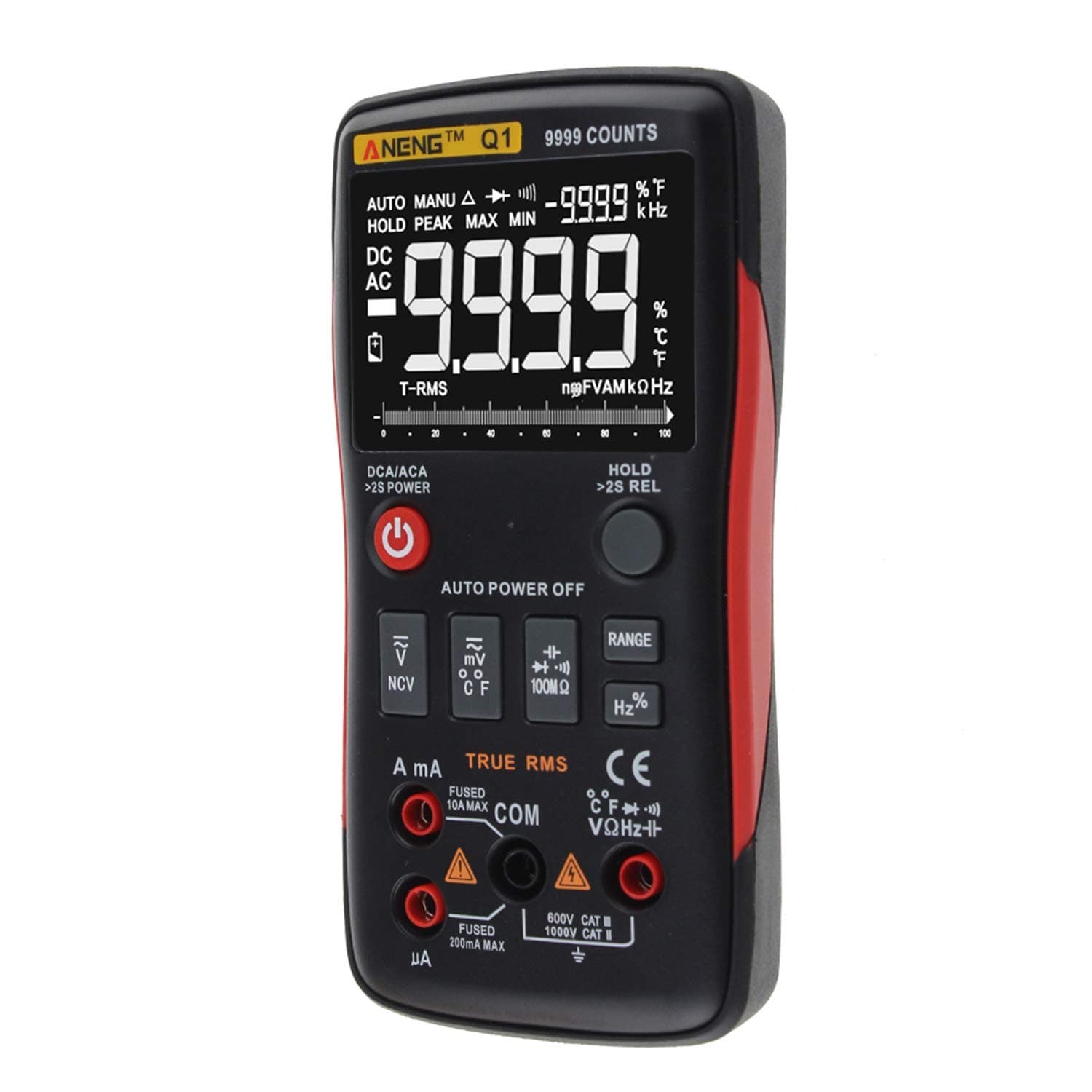 ANENG 9999 Counts True RMS Multifunctional Digital Multimeter Voltmeter Ammeter Handheld Mini Universal Meter High Accuracy Measure AC/DC Voltage AC/DC Current Resistance Capacitance Frequency Duty