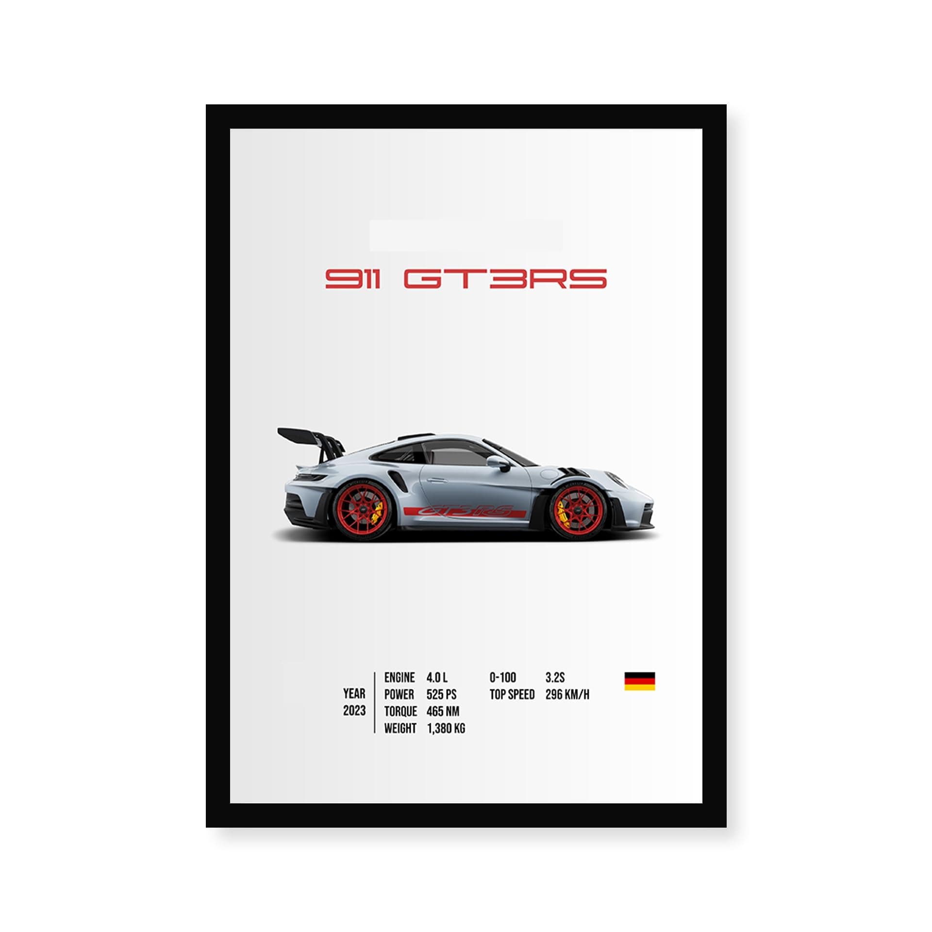 Coder Paradise Porsche Wall Poster Frames | 8x12 inch (A4 Size) | Hanging Wall Artwork Frames For Home Bedroom, Living Room and Walls Aesthetics | Framed Artworks