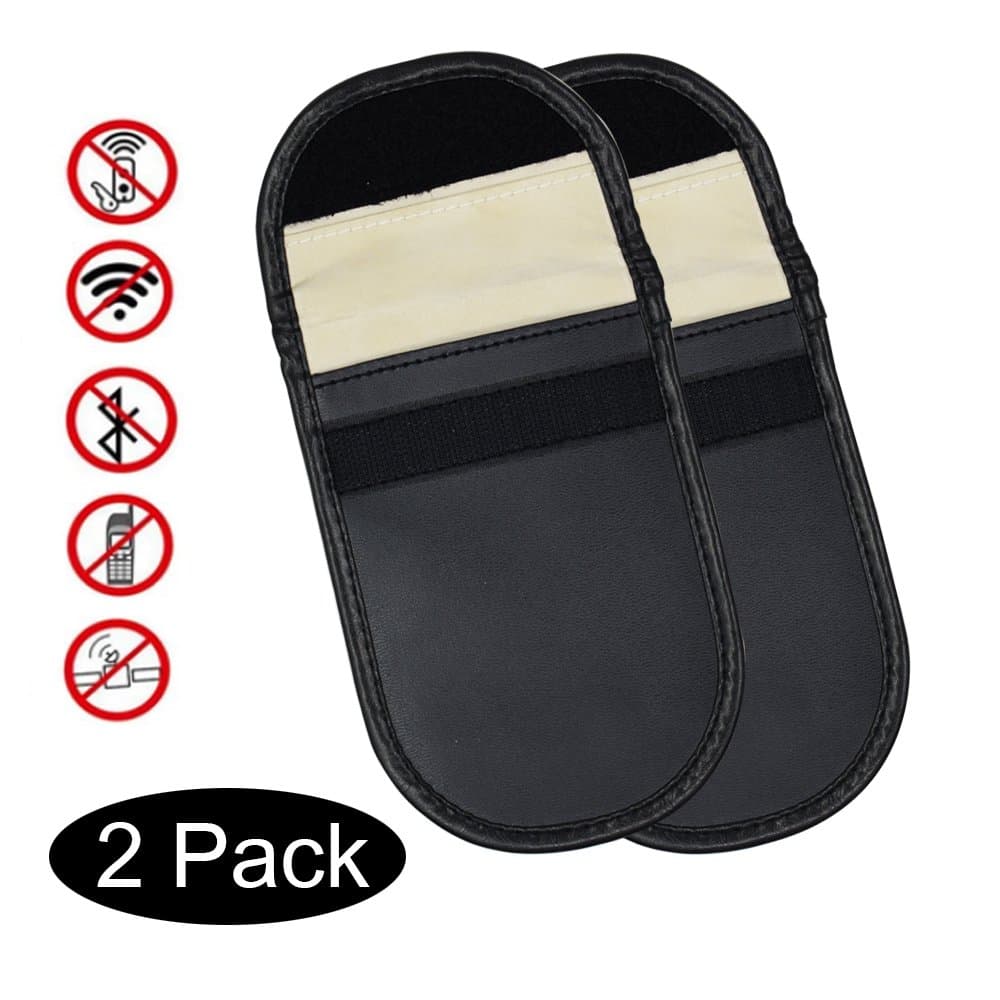 DEZAMN 2 x Car Key Signal Blocker Case, RFID blocking car fob protection, Keyless Entry Fob Guard Signal Blocking Pouch Bag, Antitheft Lock Devices