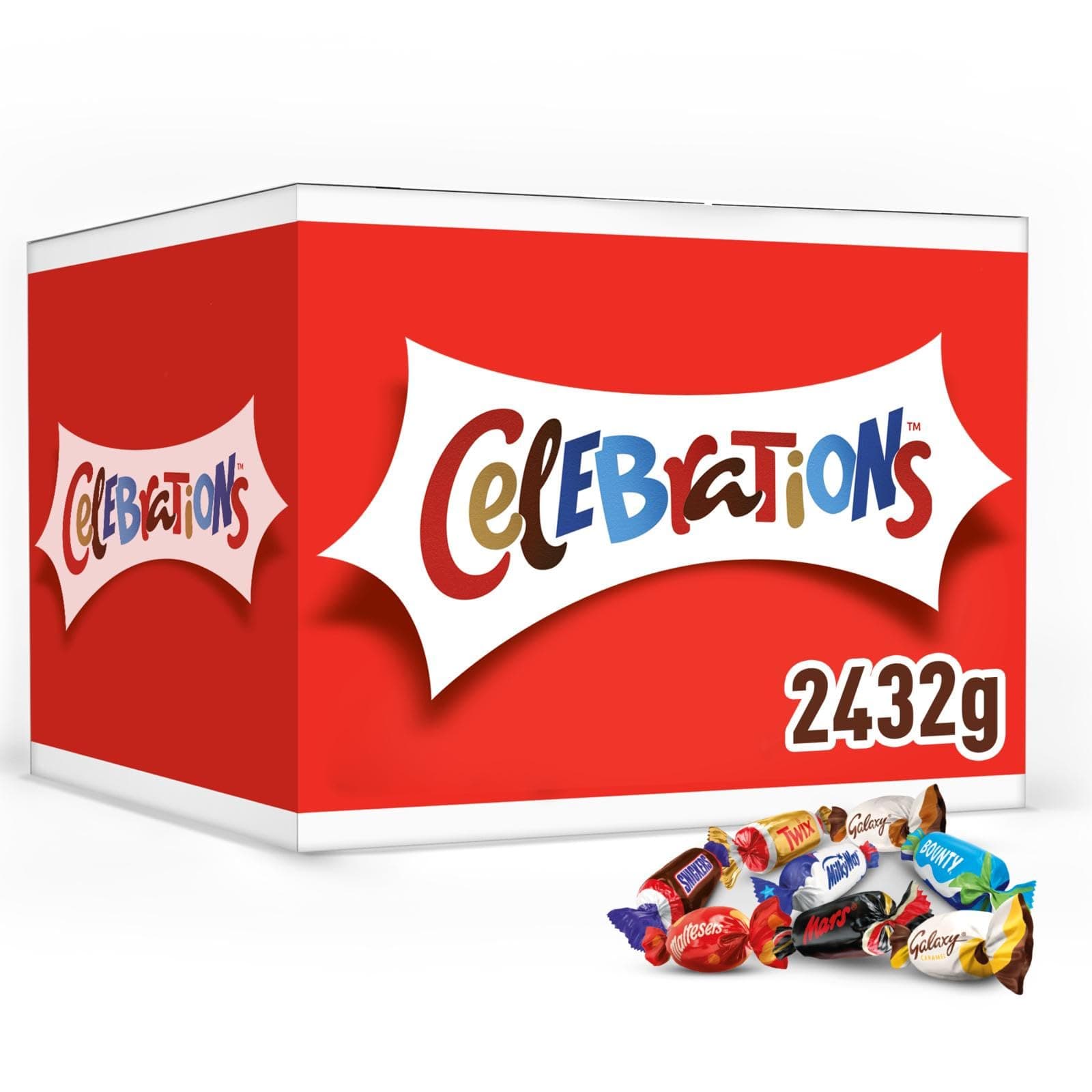 Celebrations Chocolate Bars Multipack Bulk Box 2.4kg– Assorted Mini Milk Chocolate Bars & Sweets Variety Pack with Mars, Twix, Snickers, Bounty & Galaxy, Chocolate Gift, Sharing Snacks & Hamper Filler