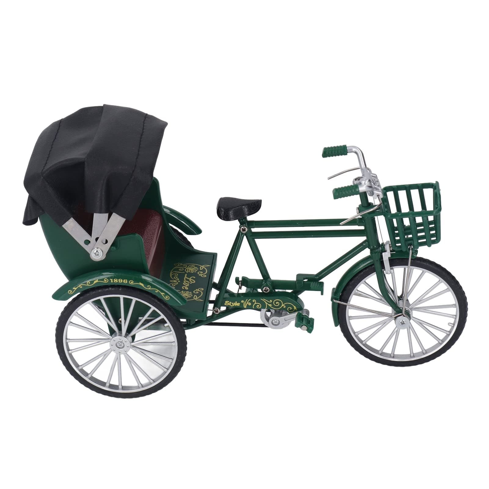 3 Wheel Rickshaw Model, Cute Rickshaw Model Small Compact for Bar (Green)