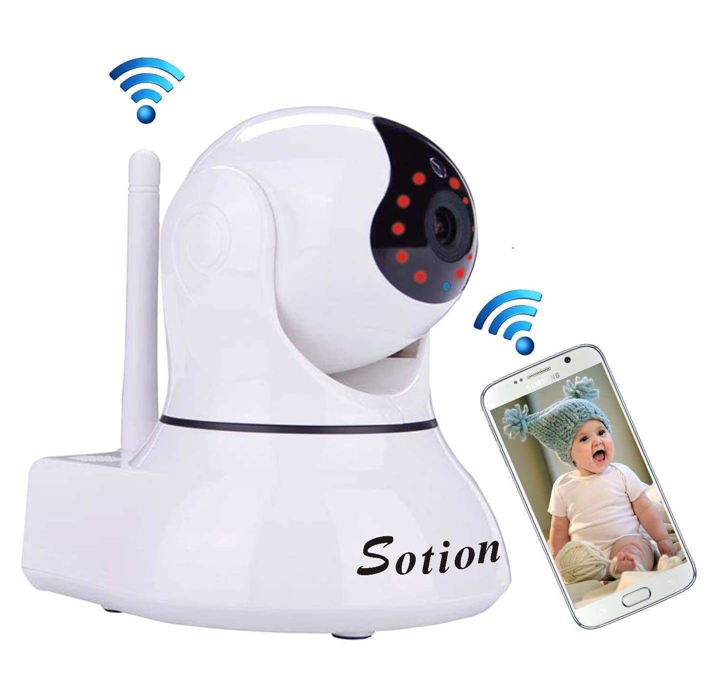Full HD Wide Viewing Angle Internet WiFi Wireless Network IP Security Surveillance Video Camera System, Baby and Pet Monitor with Pan and Tilt, Two Way Audio & Night Vision (02W)