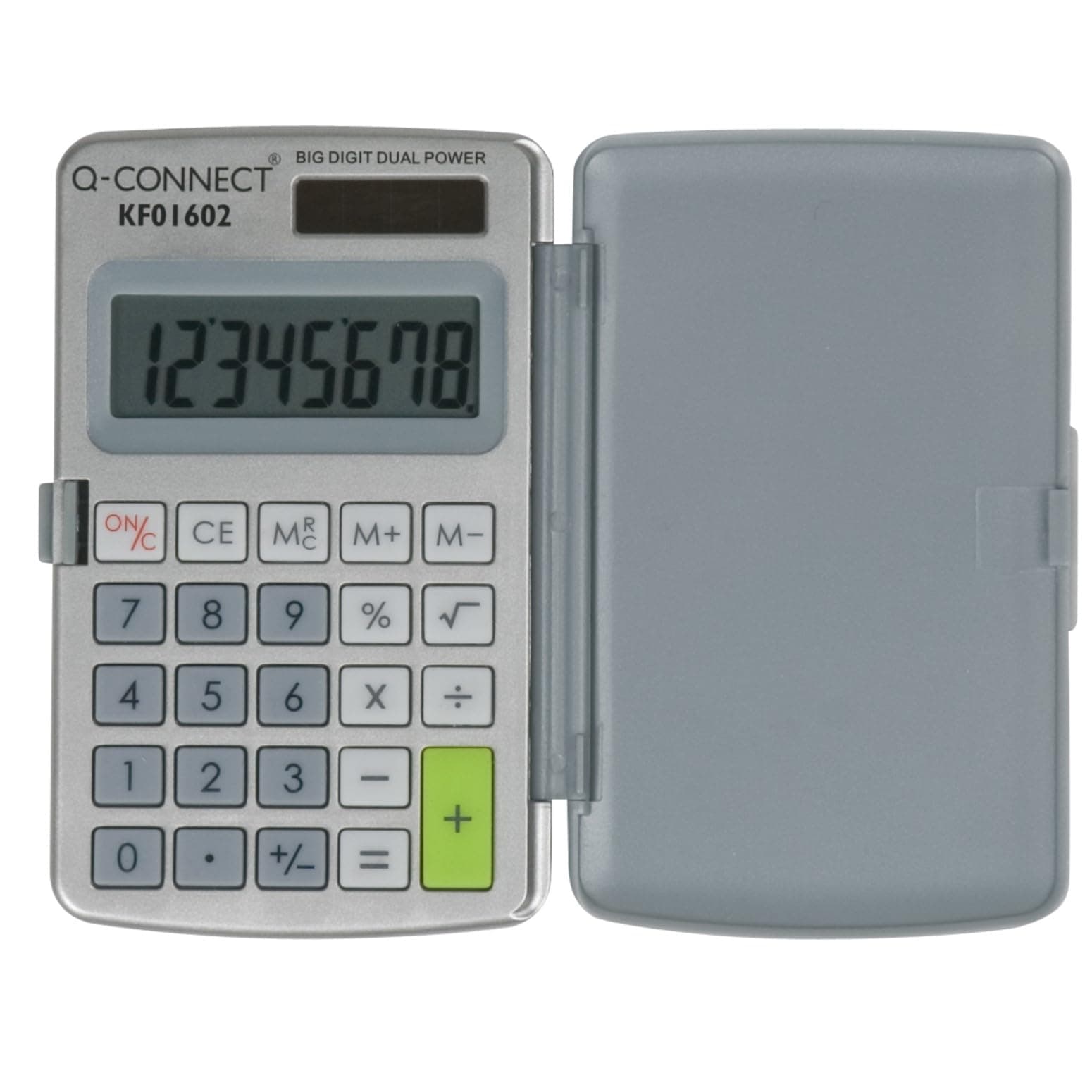 Q-Connect 8-Digit Pocket Calculator, Grey, White