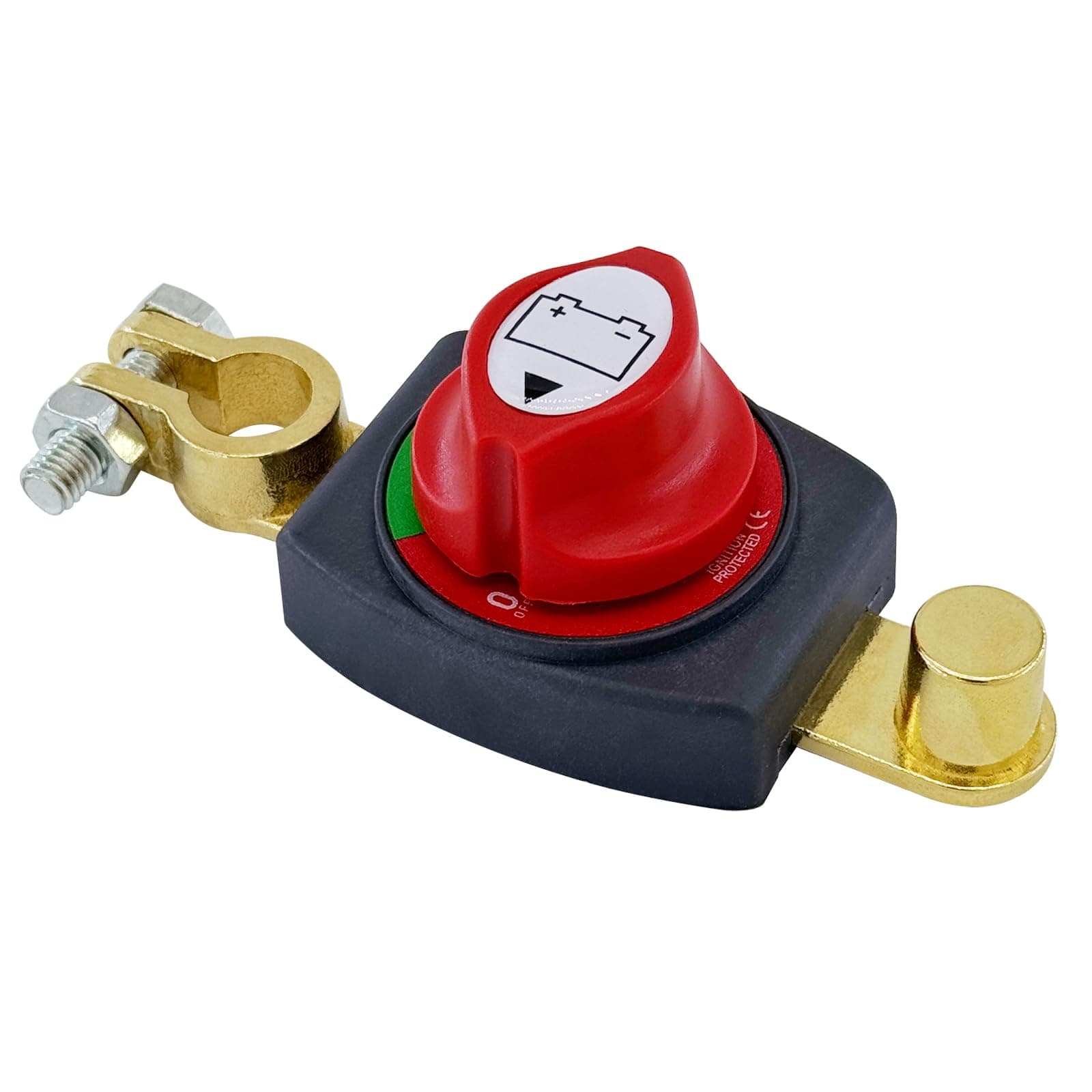 Ampper Top Post Battery Disconnect 2 Way Switch, 12-48 V Battery Power Cut Master Switch Disconnect Isolator for Car, Vehicle, RV and Boat (Negative, On/Off), Black