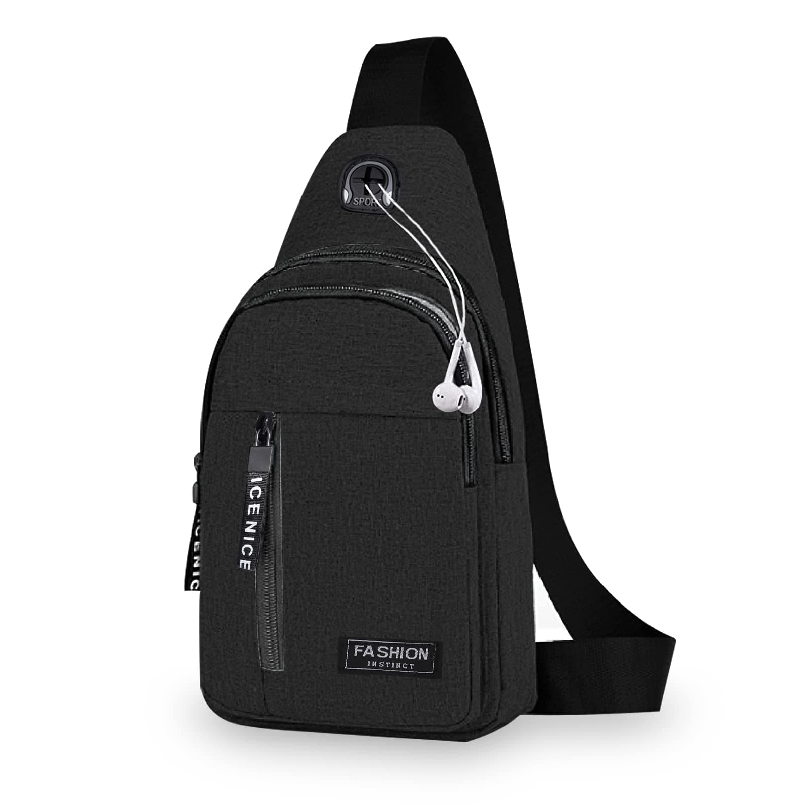 Sling Shoulder Backpack, Small Rucksack for Men Lightweight Nylon Sling Rucksack Bag Anti-theft Casual Men Women Chest Bag for Hiking Cycling Outdoor Travelling