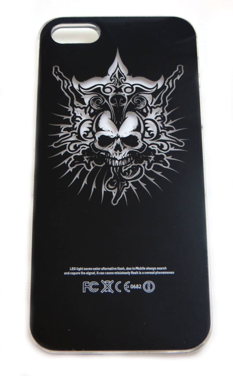 LED Flash Light Up SKULL Hard Case Cover for iPhone 5 5G - Black