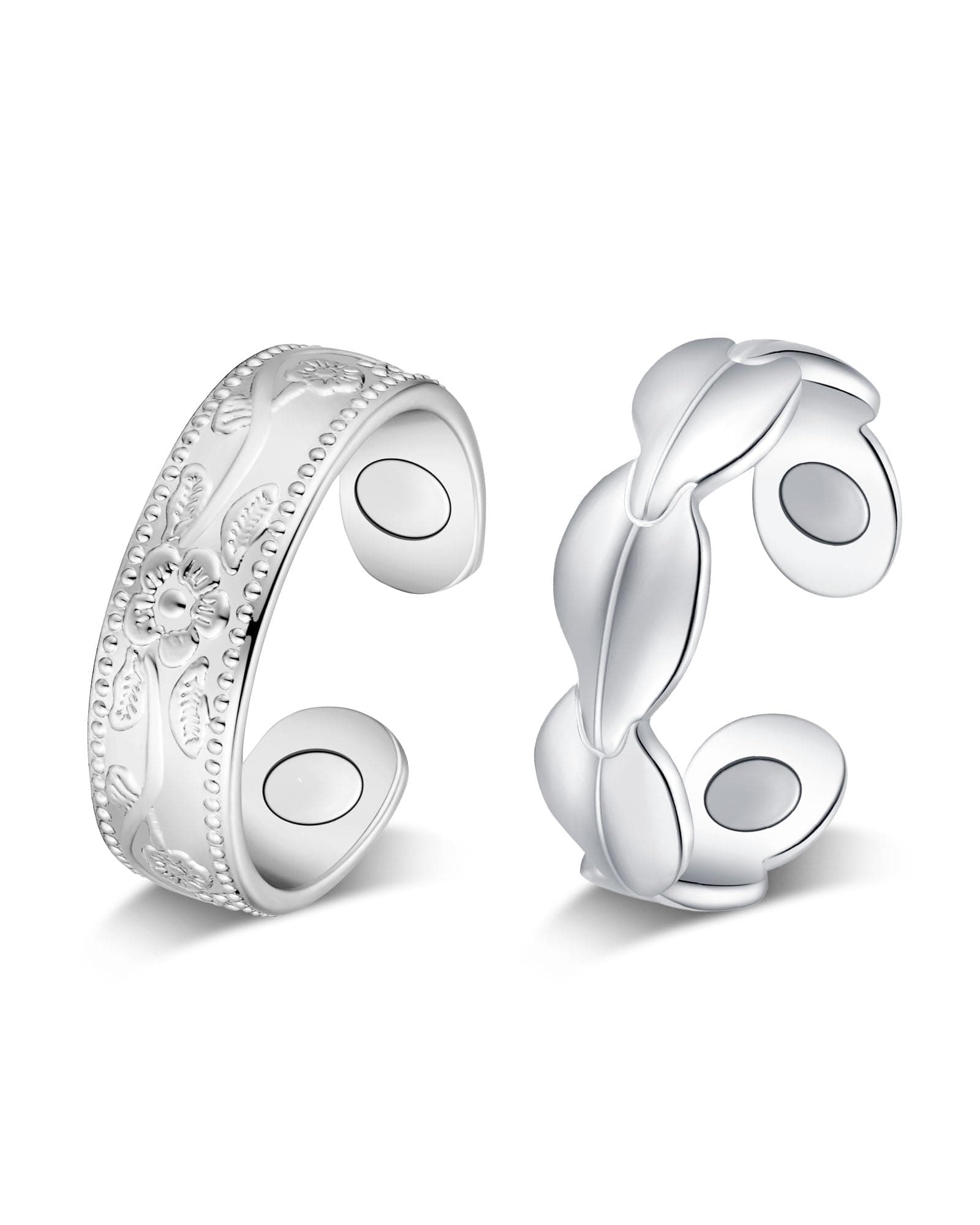 Jecanori 2PCS Silver Ring for Women