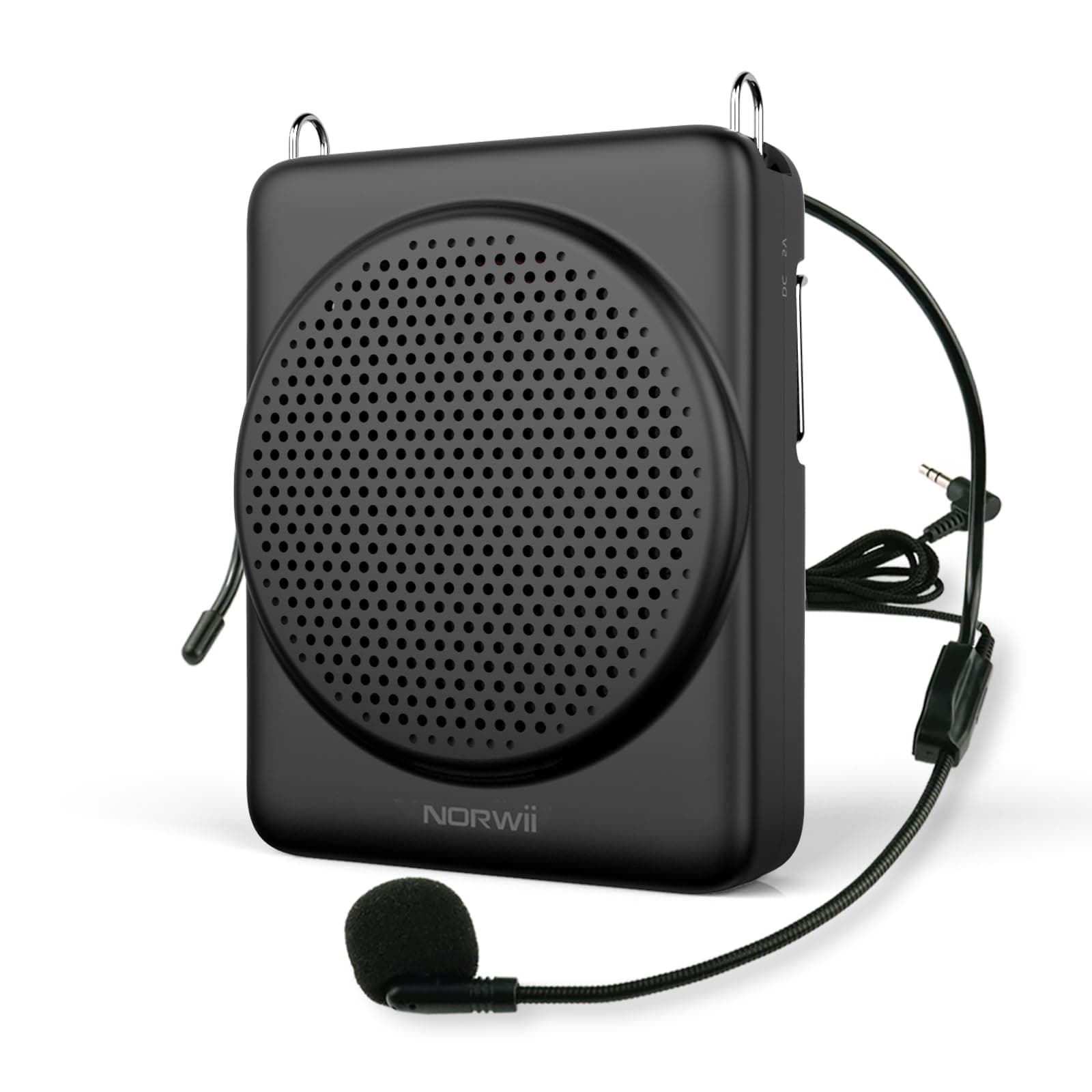 Norwii Mini Voice Amplifier Microphone Headset, 3 Hours Quick Charging and up to 22Hours Play, Personal Voice Amplifier Portable Speaker Mic for Teachers, Training, Tour Guide (Black)