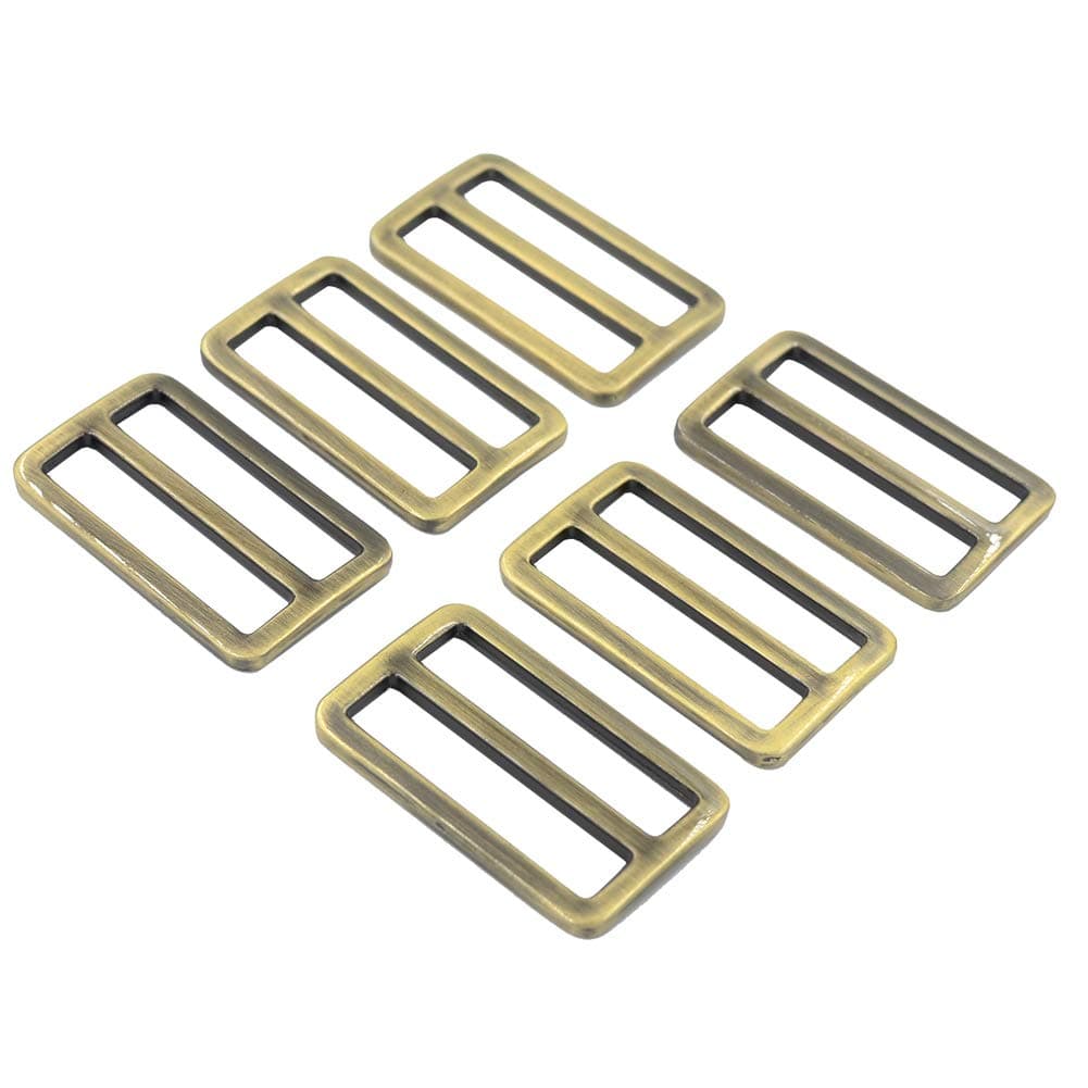 DGOL 10pcs 1-1/2" Slider Webbing Strap Tri Glide Buckles Zinc Alloy Tri-glide Buttons Fasteners