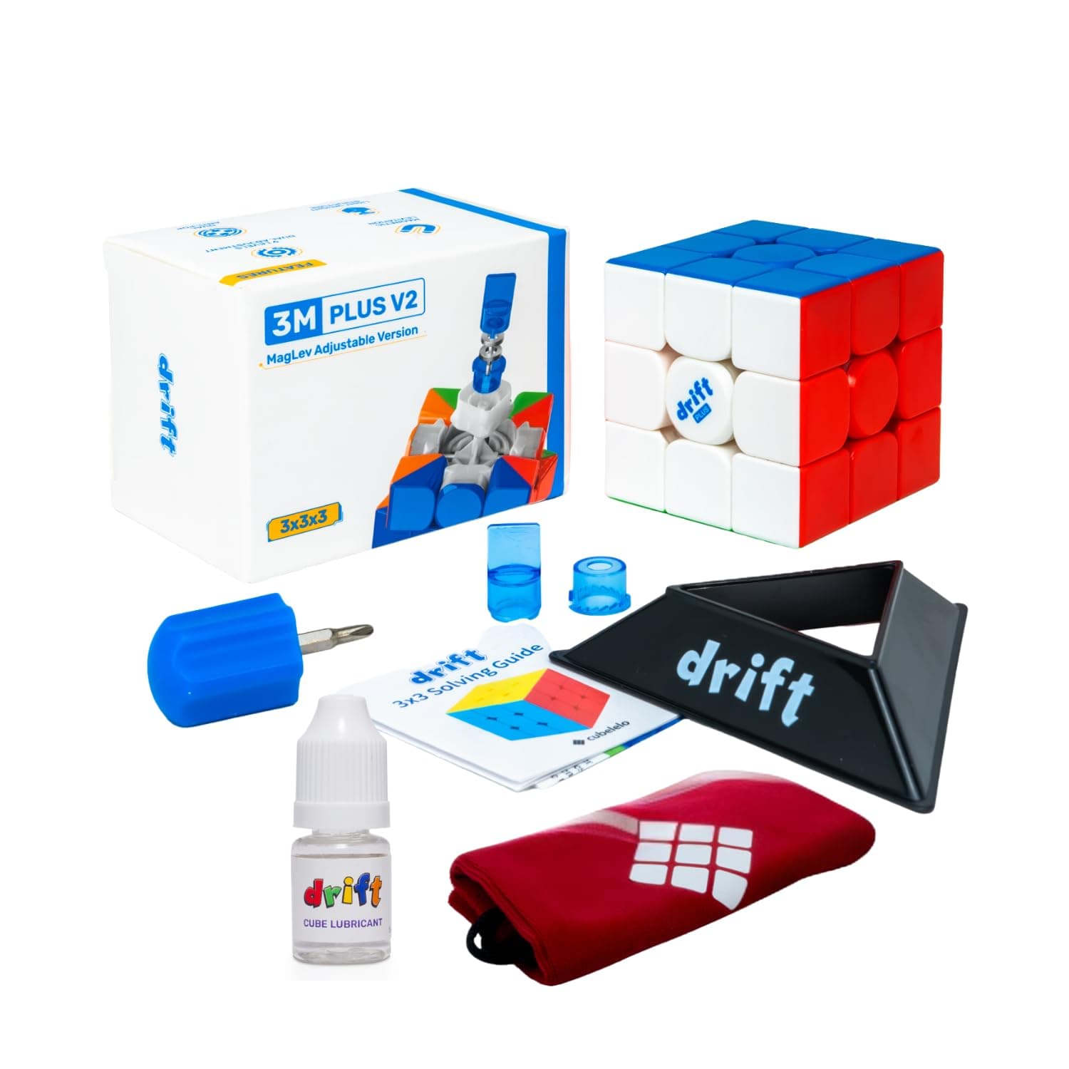 Cubelelo Drift 3M Plus v2 MagLev 3x3 Speedcube with Premium Pouch & Cube Lubricant Combo | Advanced MagLev Technology for Superior Stability | Ultra-Smooth Turns | Ideal for Speedcubers, Kids & Adults