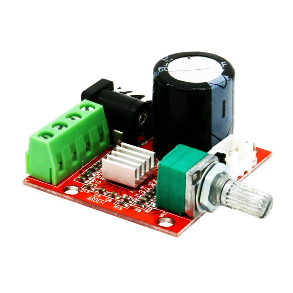 Ardest Efficient Cracker-Sized Loud Speaker Amplifier Stereo Amp Audio Amplify Board 10W+10W 2-Channel Class-D Amplifiers Module with Potentiometer for Radios, Electric Guitar, Headphones, Home System