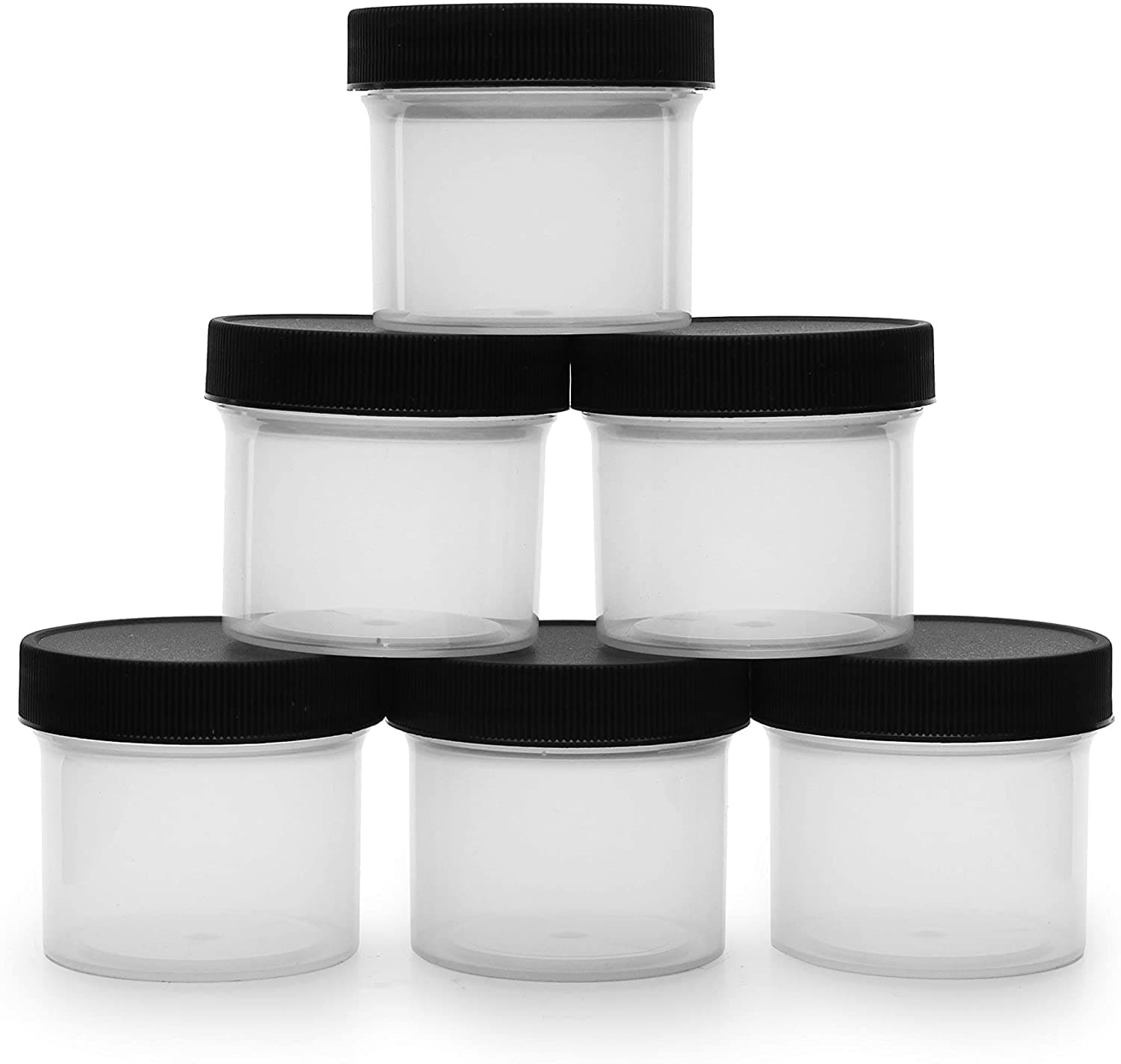 Cornucopia Brands Salad Dressing Condiment Containers (6-Pack); 2-Ounce To-Go Plastic Mini Food Storage Jars for Lunch Boxes; Carry Up to 4 Tablespoons
