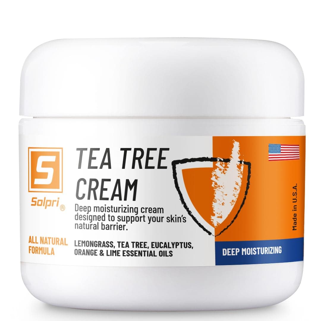 Tea Tree Foot Cream for Dry, Cracked Feet – Natural Tea Tree Foot Balm with Shea Butter & Beeswax – Solpri Shield – 2 oz