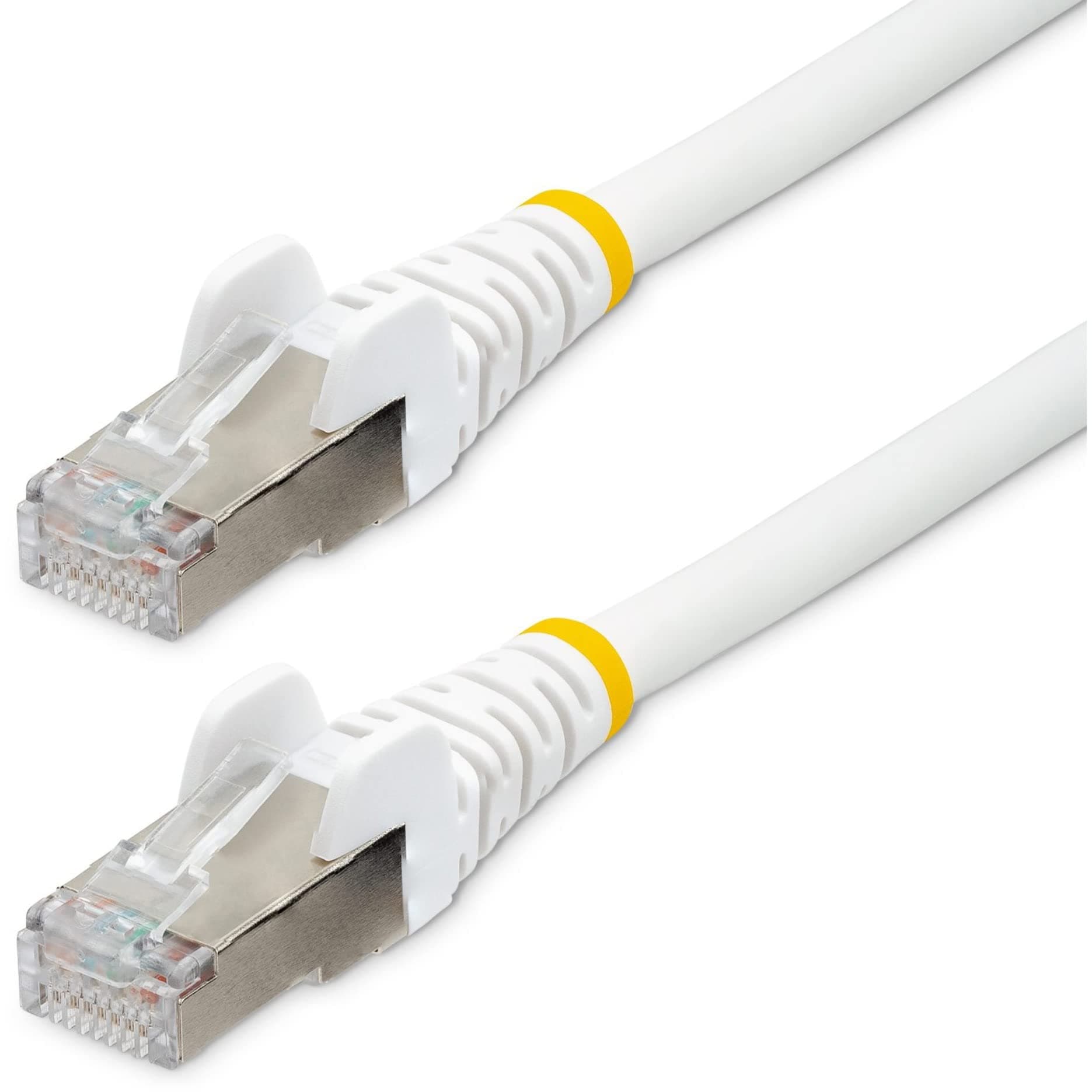 StarTech.com 7ft CAT6a Ethernet Cable - Low Smoke Zero Halogen (LSZH) - 10 Gigabit 500MHz 100W PoE RJ45 S/FTP White Network Patch Cord Snagless w/Strain Relief (NLWH-7F-CAT6A-PATCH)