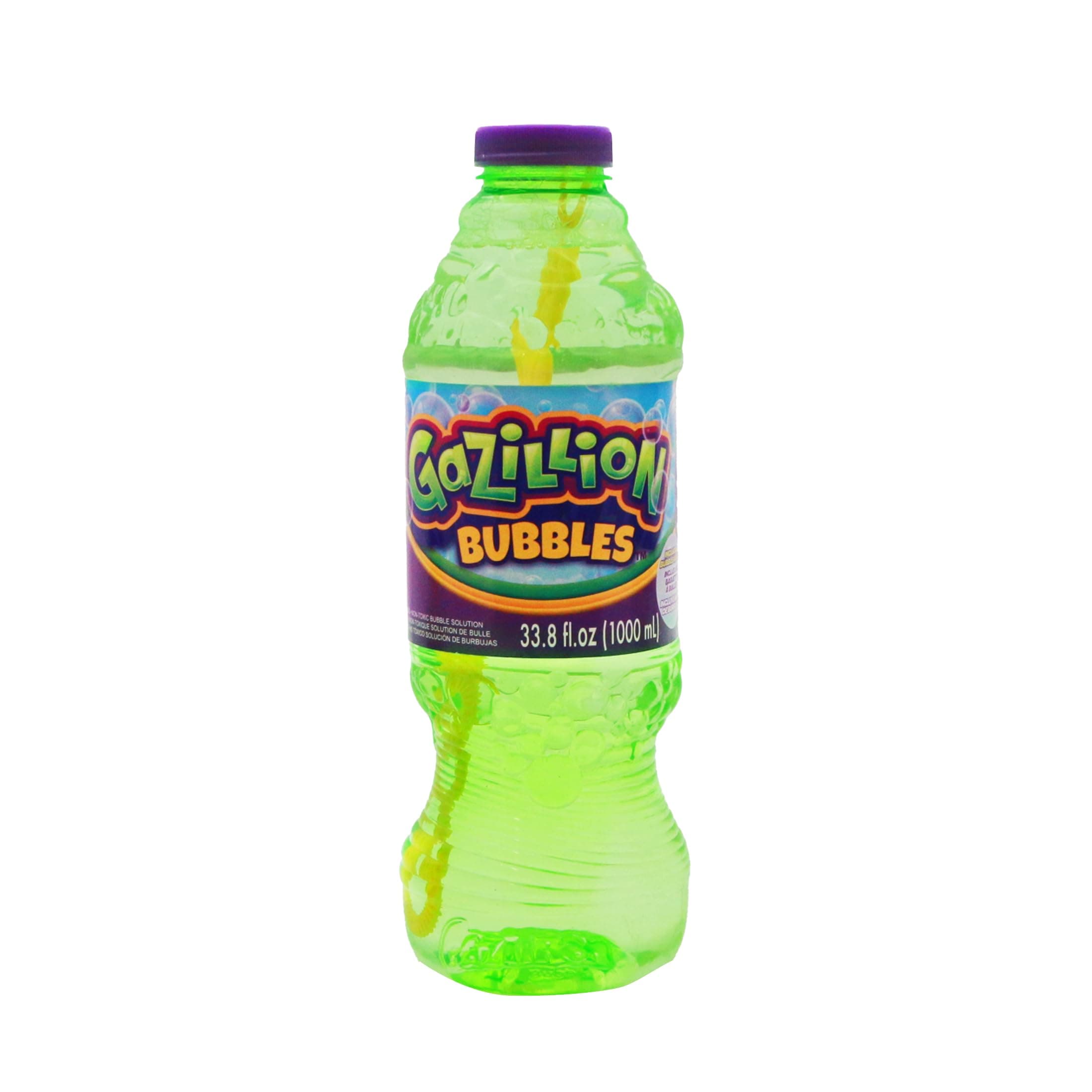 Gazillion Bubbles, Original Bubble Solution 1L - Create Bubbles with Premium Formula & 7-in-1 Bubble Wand - Non-Toxic & Safe