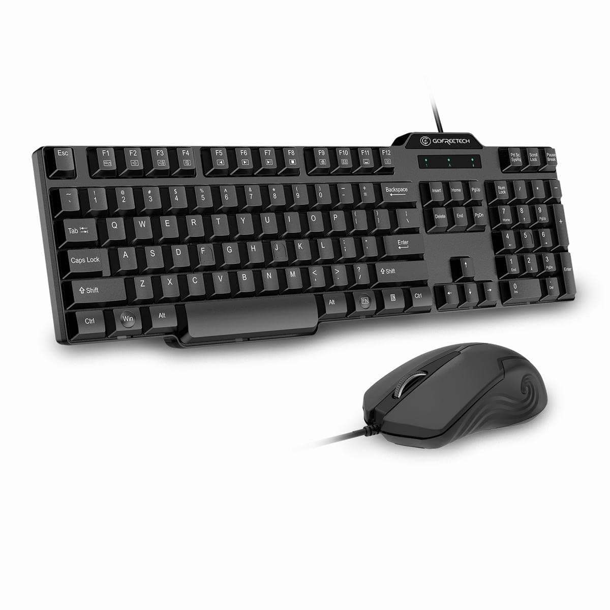 Wired Keyboard and Mouse Combo, Computer USB Office Keyboard with 6 Feet USB Cable and 3 Button Mouse, Support Windows 10/8 / 7 / Vista/XP, Mac, Linux, Black, Gofreetech (Keyboard and Mouse)