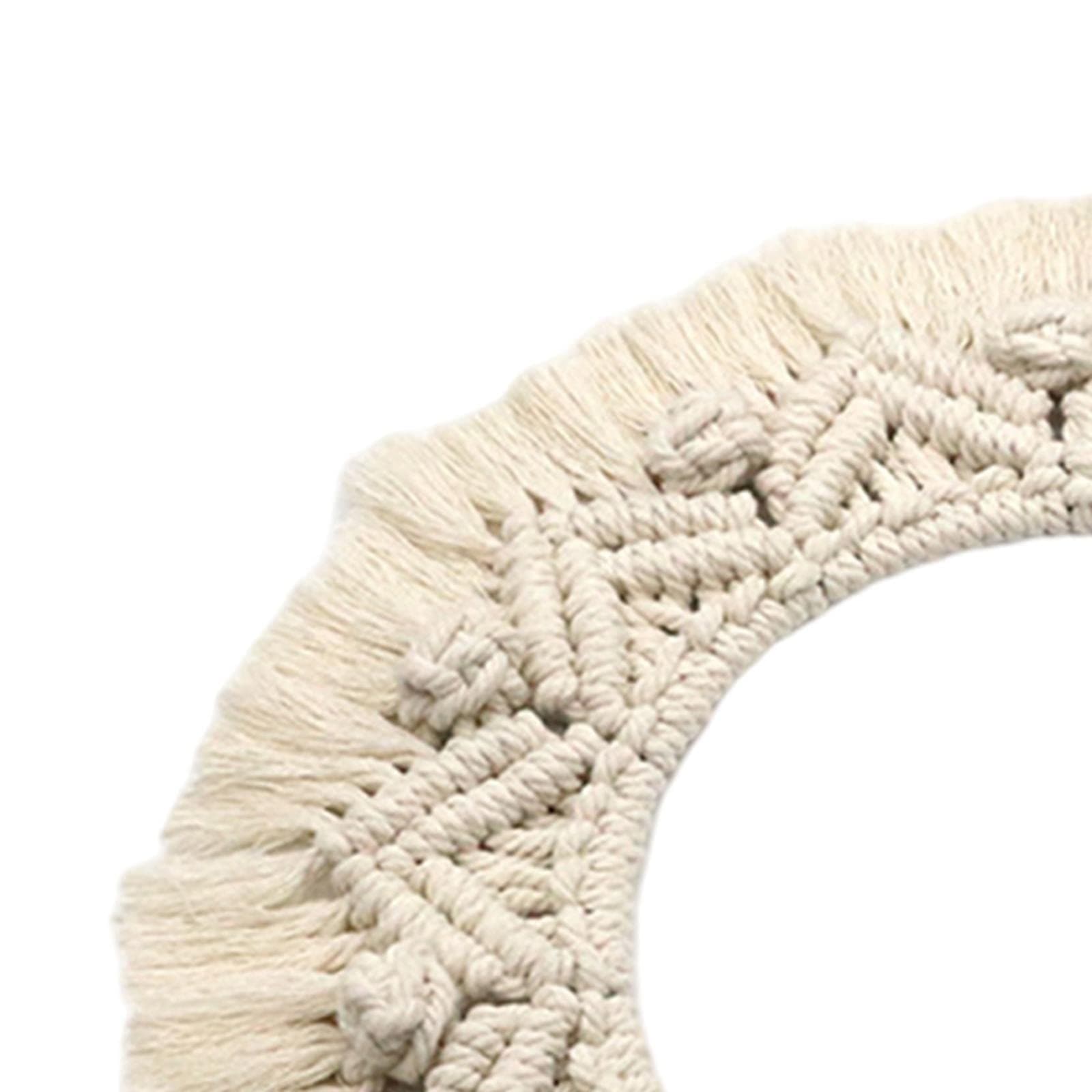 LICHTS Macrame Wall Hanging Round Tapestry Mirror Outer Edge for Background Party B
