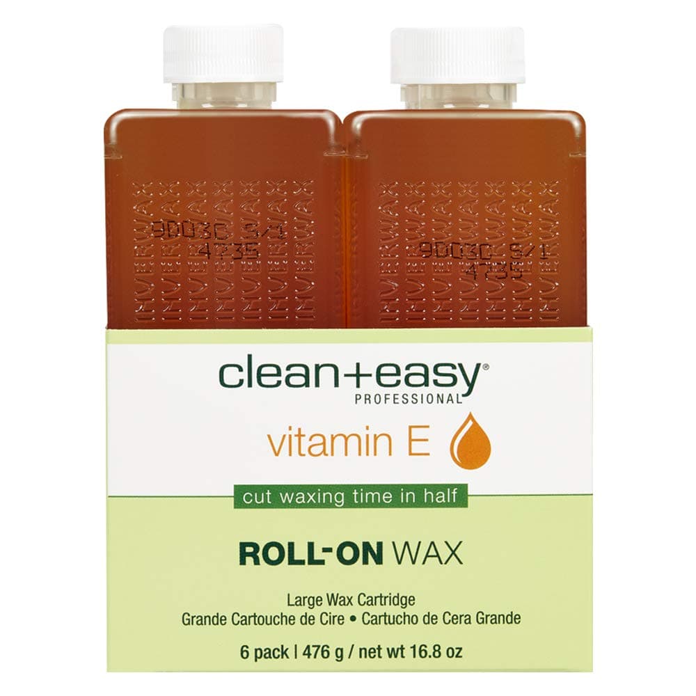 Clean + Easy Vit E Roll-On Wax 6-pack Large Vitamin E, Net Wt. 16.8 oz
