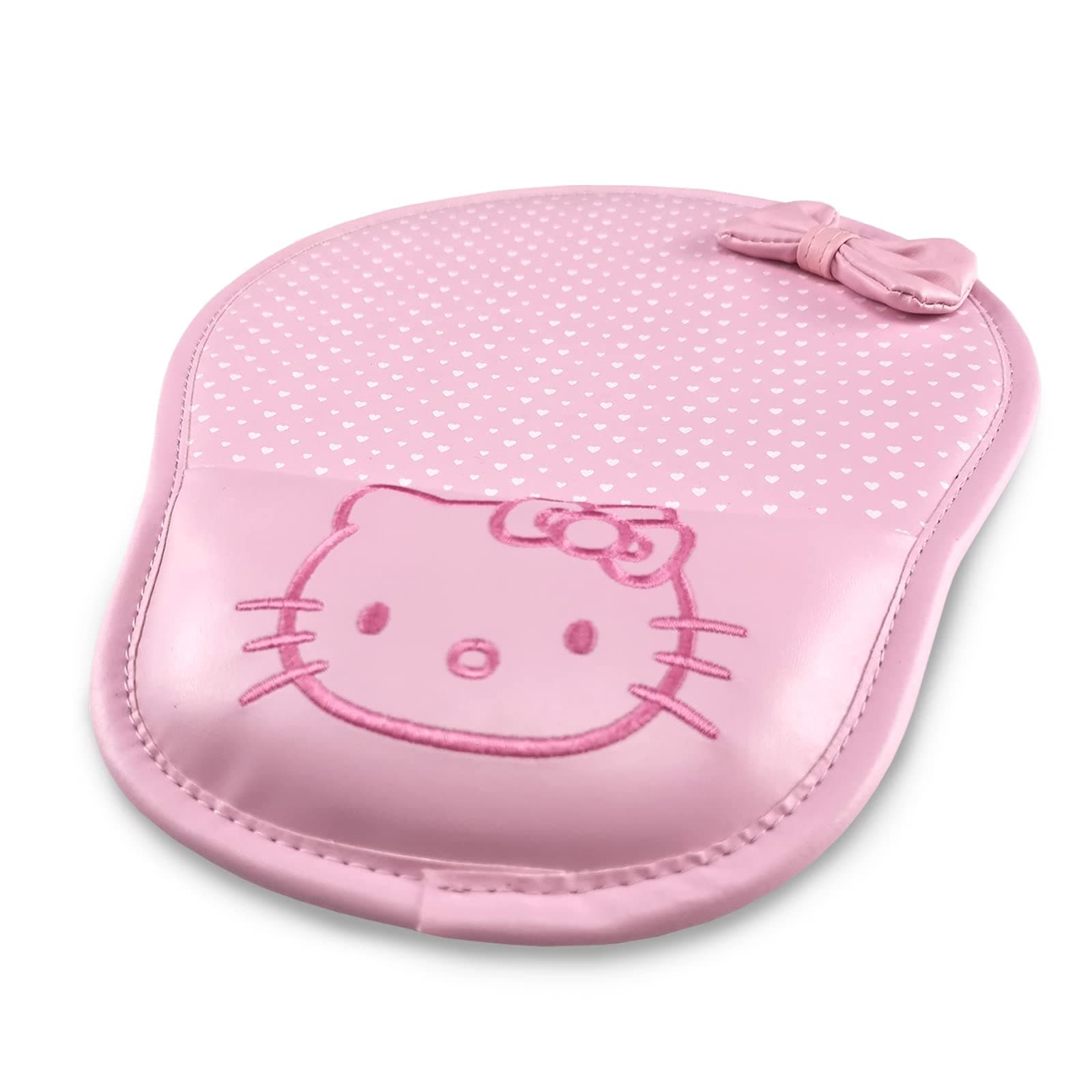 Ergonomic Mouse Pad Wrist Protected Computer PU Leather Wrist Rest Mouse Pad Mat (Pink)