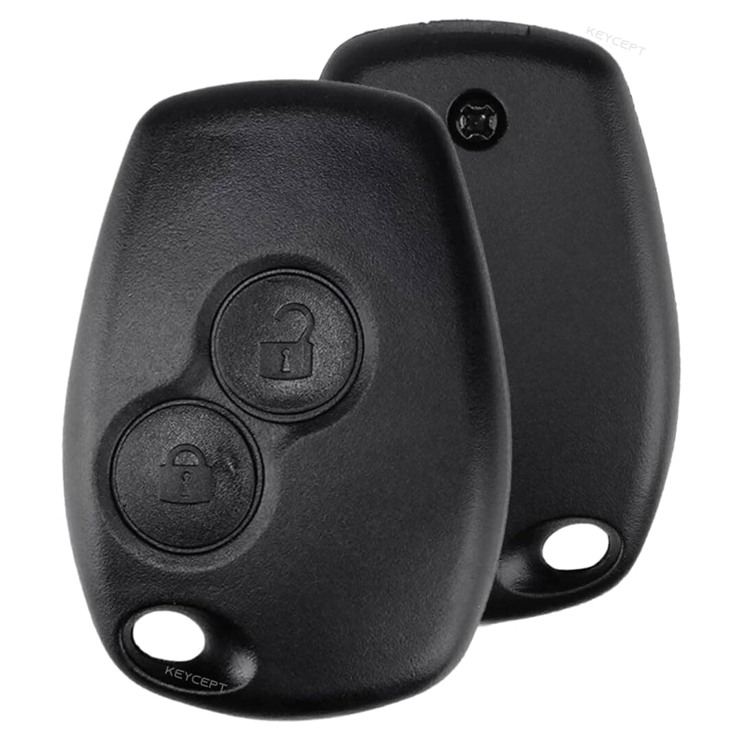 KEYCEPT Premium 2 Button Remote Key Shell for Renault Duster, Logan, Lodgy, Kwid, Nissan Terrano, Mahindra Verito - Durable Key housing/Body/case Replacement.