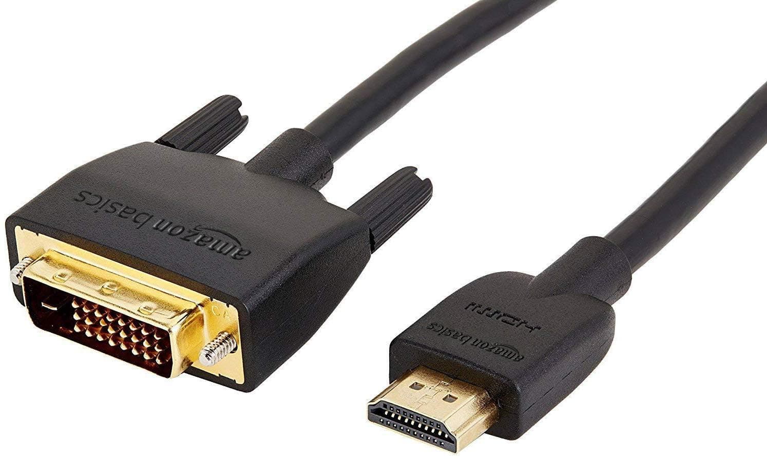 Amazon Basics HDMI to DVI Adapter Cable, 5.9 ft (1.8 m), Type A Male to DVI 24pin Male, HDMI 1.4 Specification