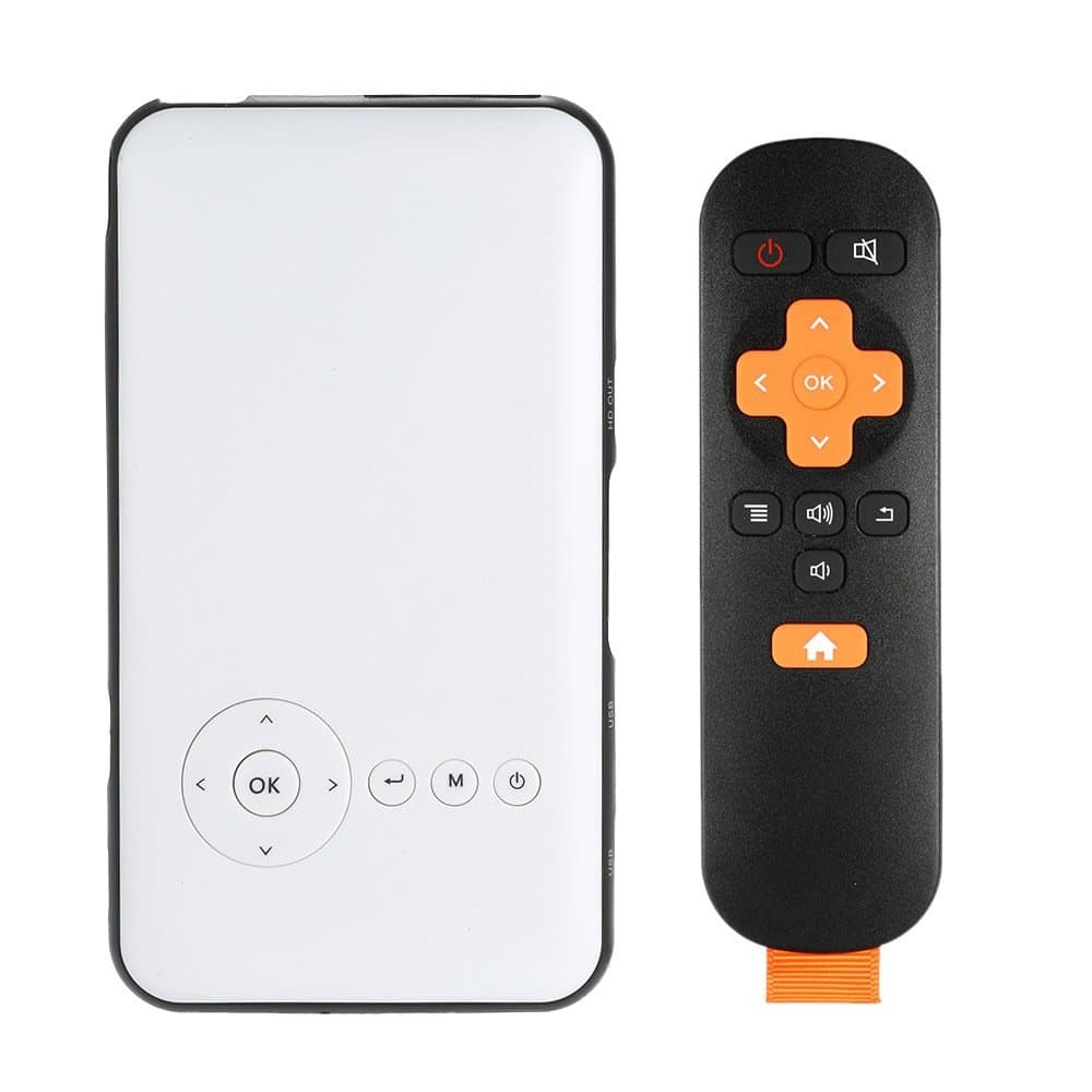 M6 LED Video Projector, Mini Smart Android Pico Projector - HDMI Input - Miracast and Airplay Function - Built-in WI-FI Slim Wireless HD Portable Pocket DLP Home Cinema Theater Projector