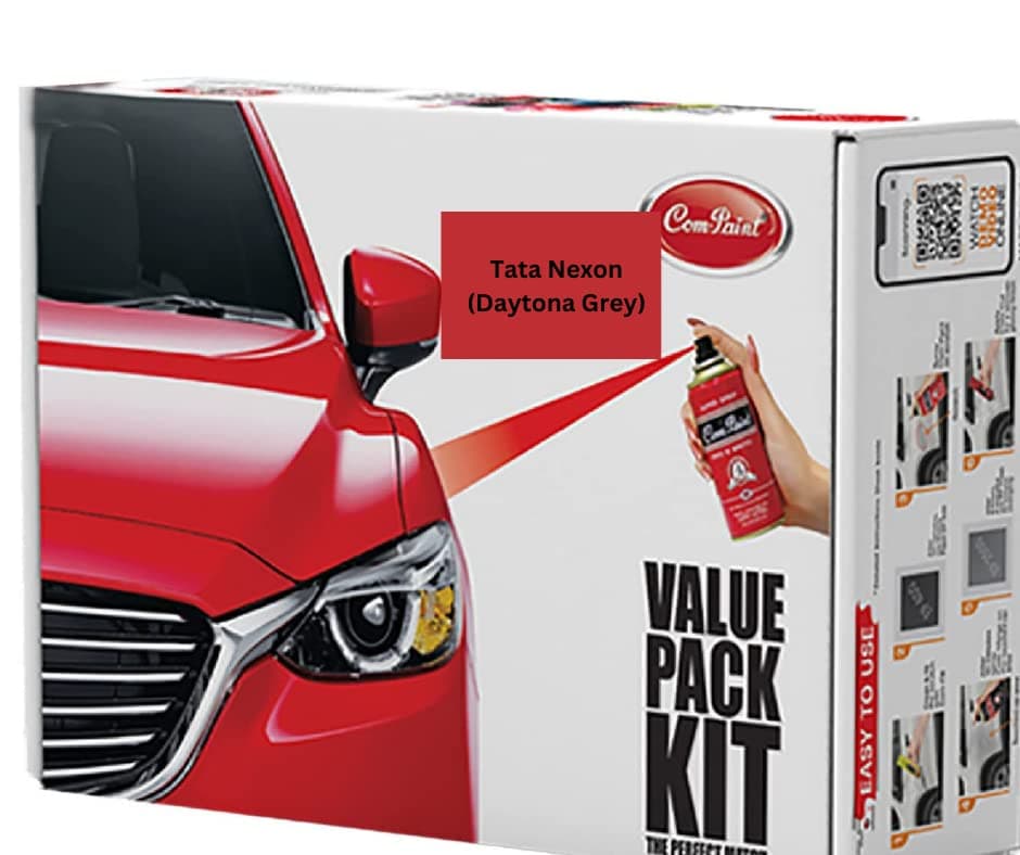 COM-PAINTCOM-PAINT Best Car Scratch Remover Kit - Spray Paint for Tata Nexon RC Colour (Daytona Grey) - Made in India
