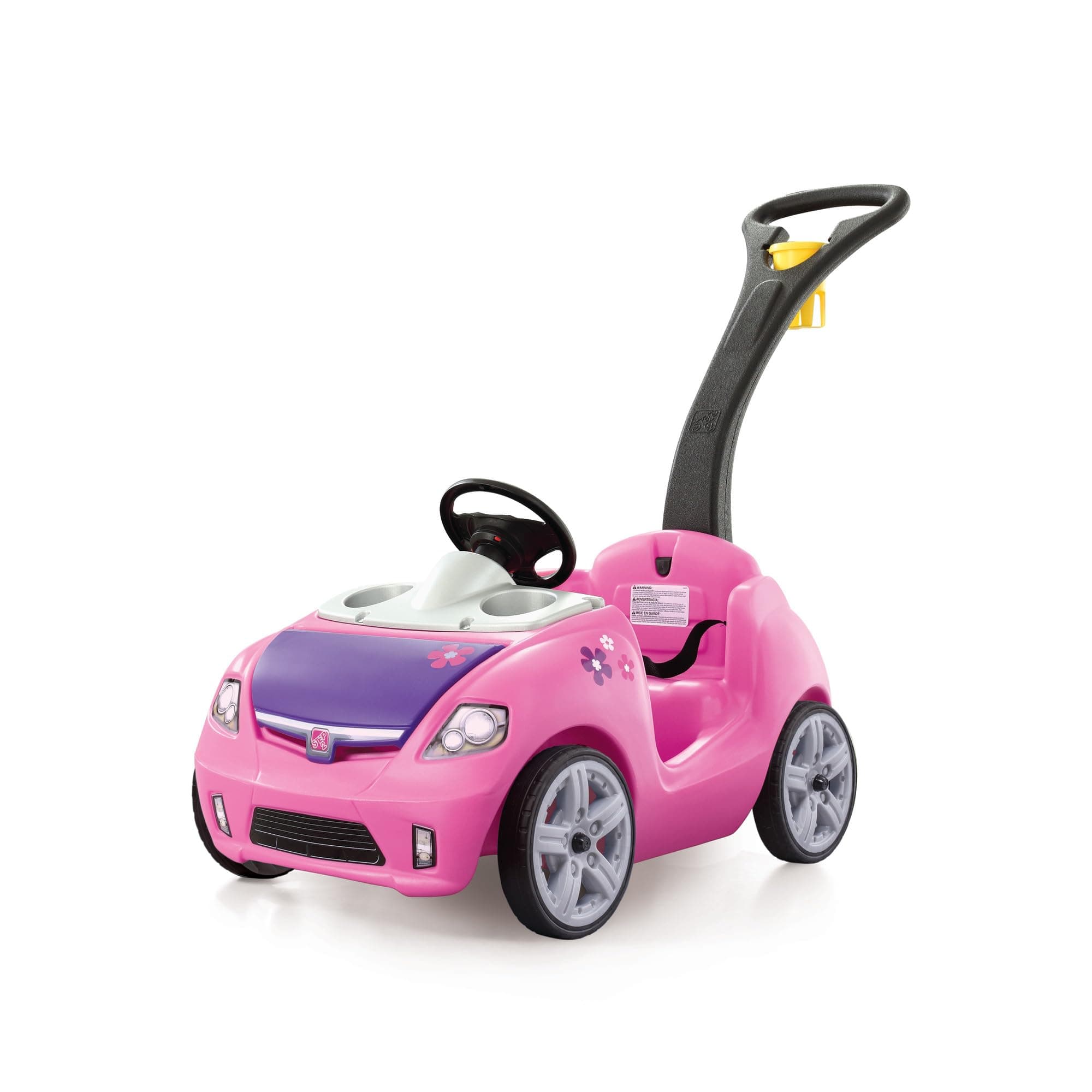 Step2 Whisper Ride II Kids Push Cars, Ride On Car, Seat Belt, Horn, Toddlers Ages 1.5 – 4 Years Old, Max Weight 50 lbs., Quick Storage, Stroller Substitute, Pink