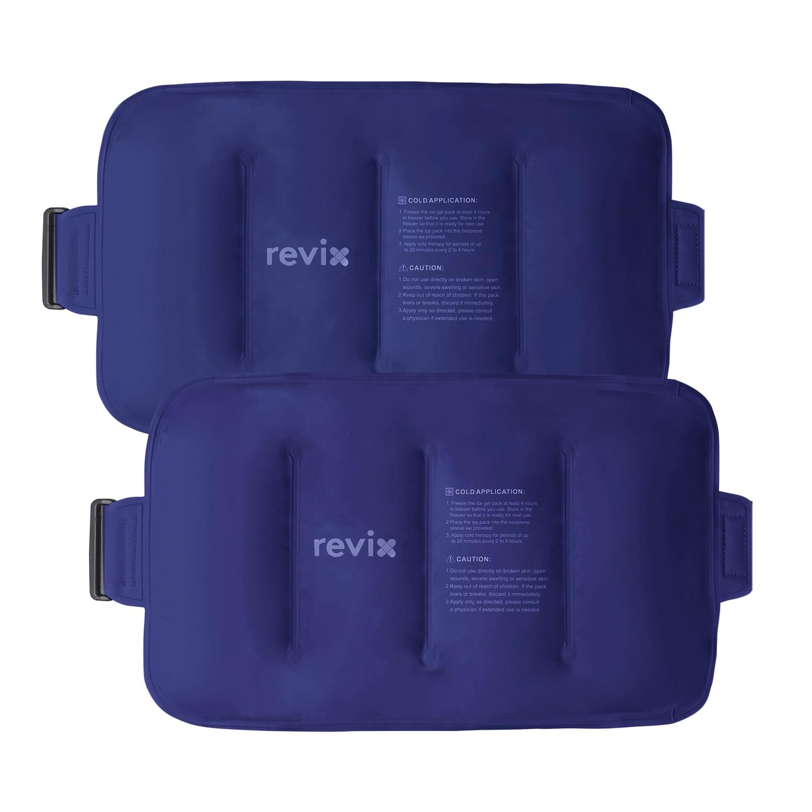 REVIX Reusable Ice Pack for Back Relief, Soft Plush Lining Gel Cold Packs for Lower Back, Shin, Knee, Hip, Arm, Flexible Cold Compress, 16 × 9 ", 2 Packs