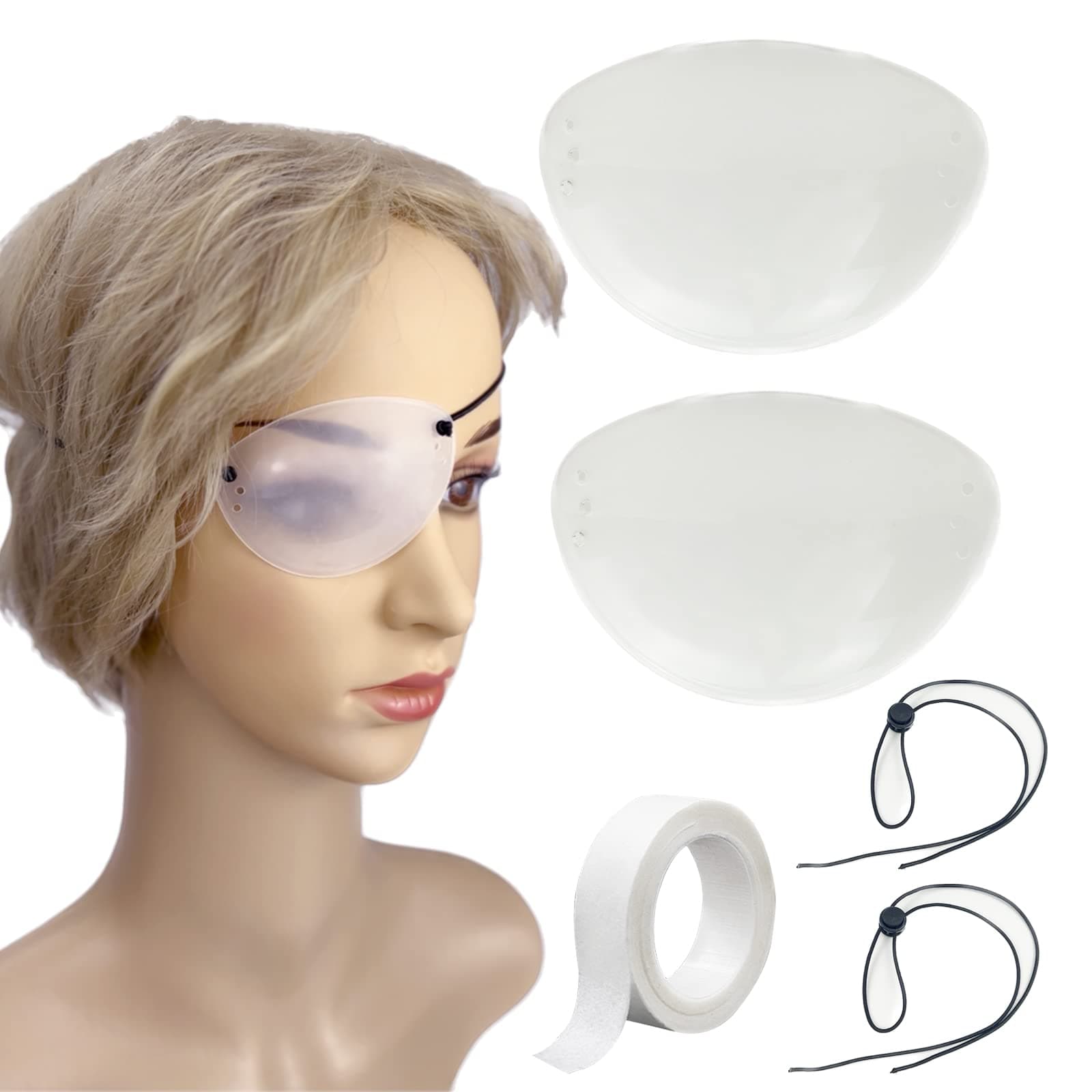 Eye Shield, 2 Pcs Plastic Eye Shield Eye Patch for Surgery Covering Breathable After Surgery Eye Protection with Tape, Clear