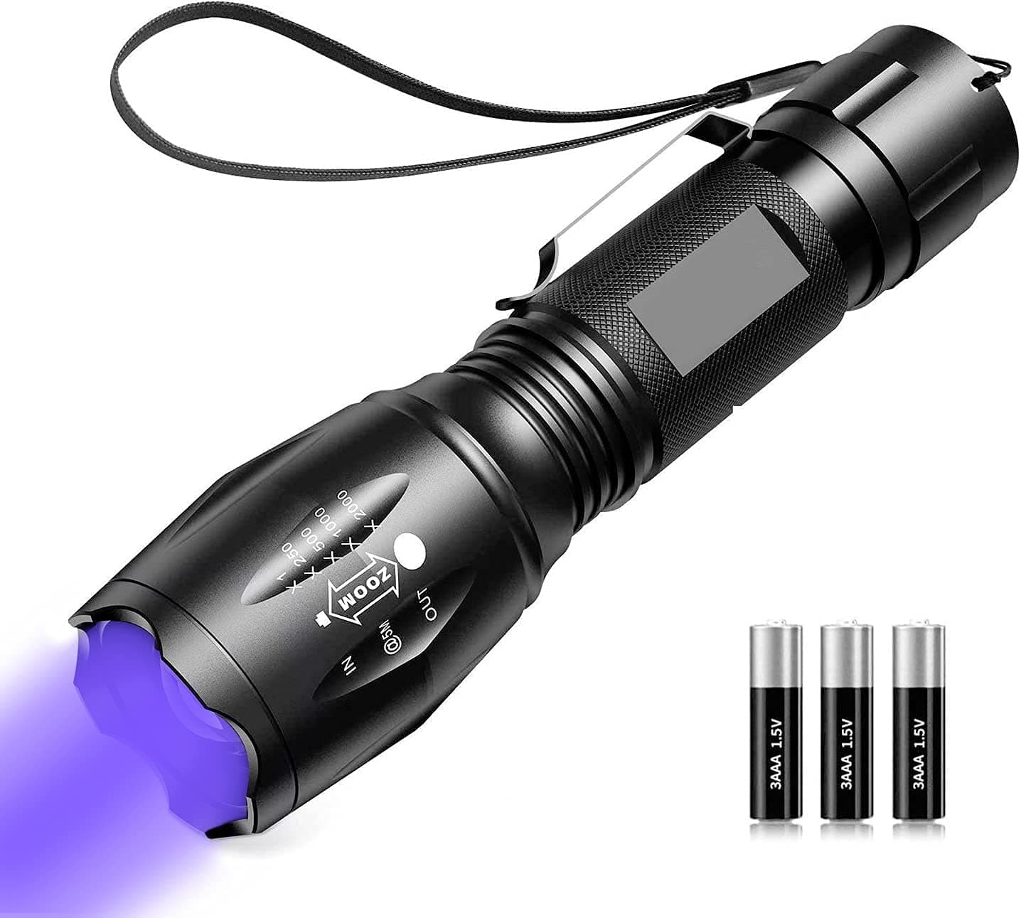 MOWETOO DOTCOM Led Uv Torch 2 in 1 Uv Black Light with 500Lm Highlight & 4 Mode & Waterproof, Metal, 500 Lumen
