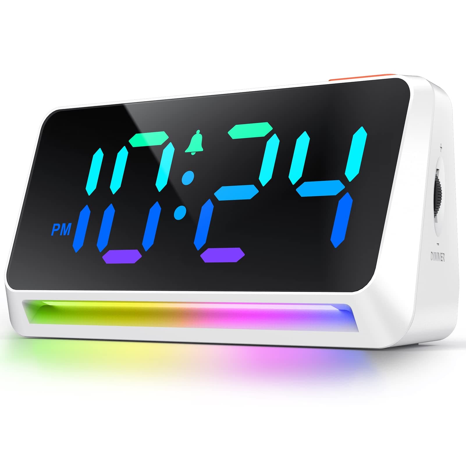 LED Digital Clock for Bedroom, Super Loud Alarm Clock for Heavy Sleepers Adults, Teens | Simple Plug-In Electric Bedside Nightstand Desk Clock with Light and Adjustable Color/Volume/Brightness/Snooze