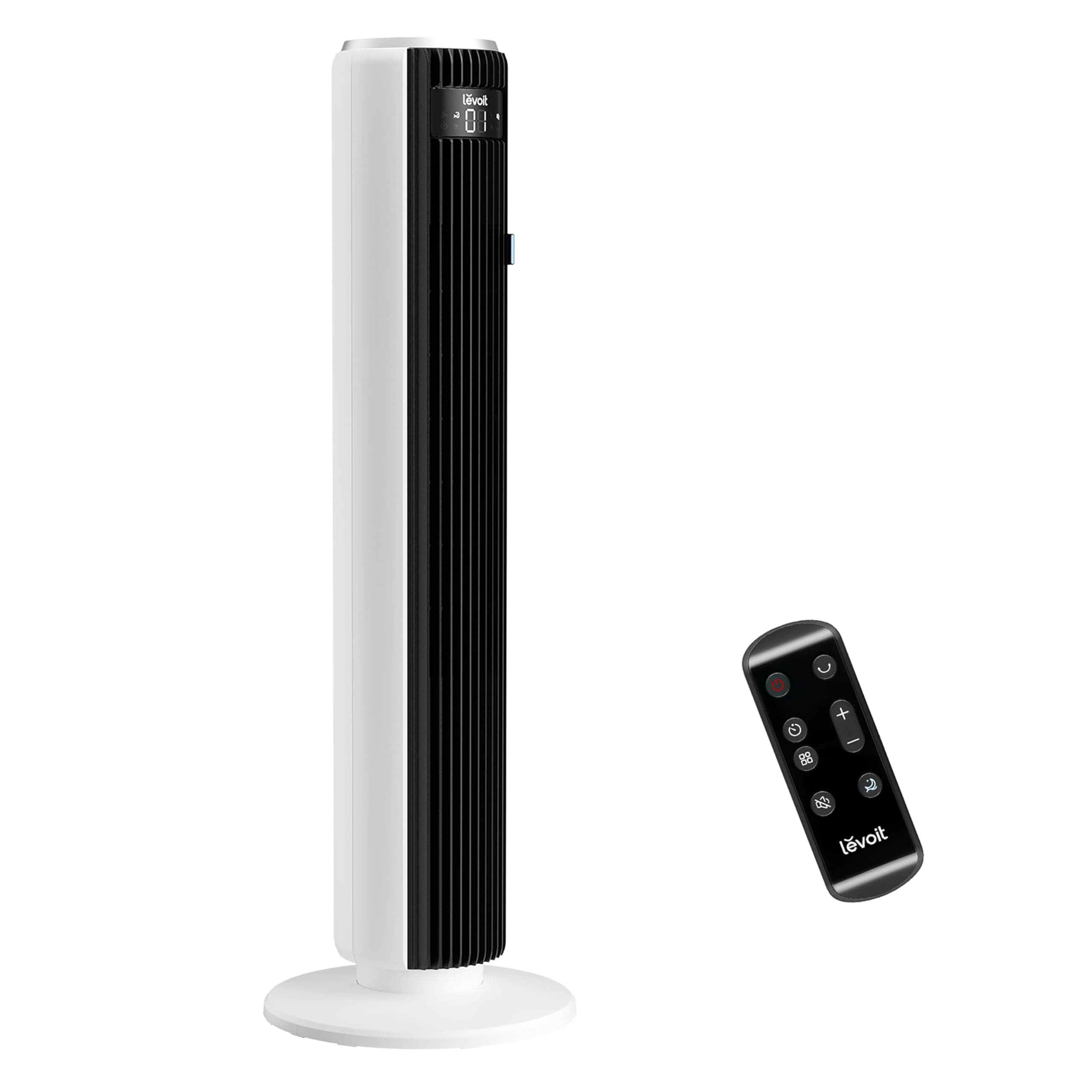 LEVOIT Quiet Tower Fan 20dB with Remote Control, Powerful 7.9m/s Fan with DC Motor, 26W Energy, 4 Modes, 12 Speeds, 12 Hour Timer, Mode