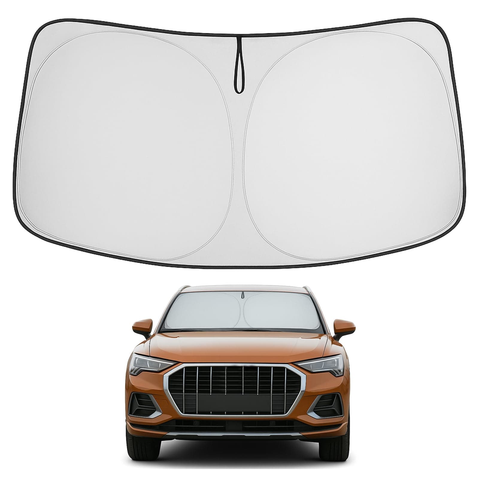 Proadsy Front Windshield Sun Shade Foldable Sunshade Protector Custom Fit Audi Q3 2019-2024 Premium, Premium Plus, Prestige S-Line, SUV Accessories 2023 Upgrade