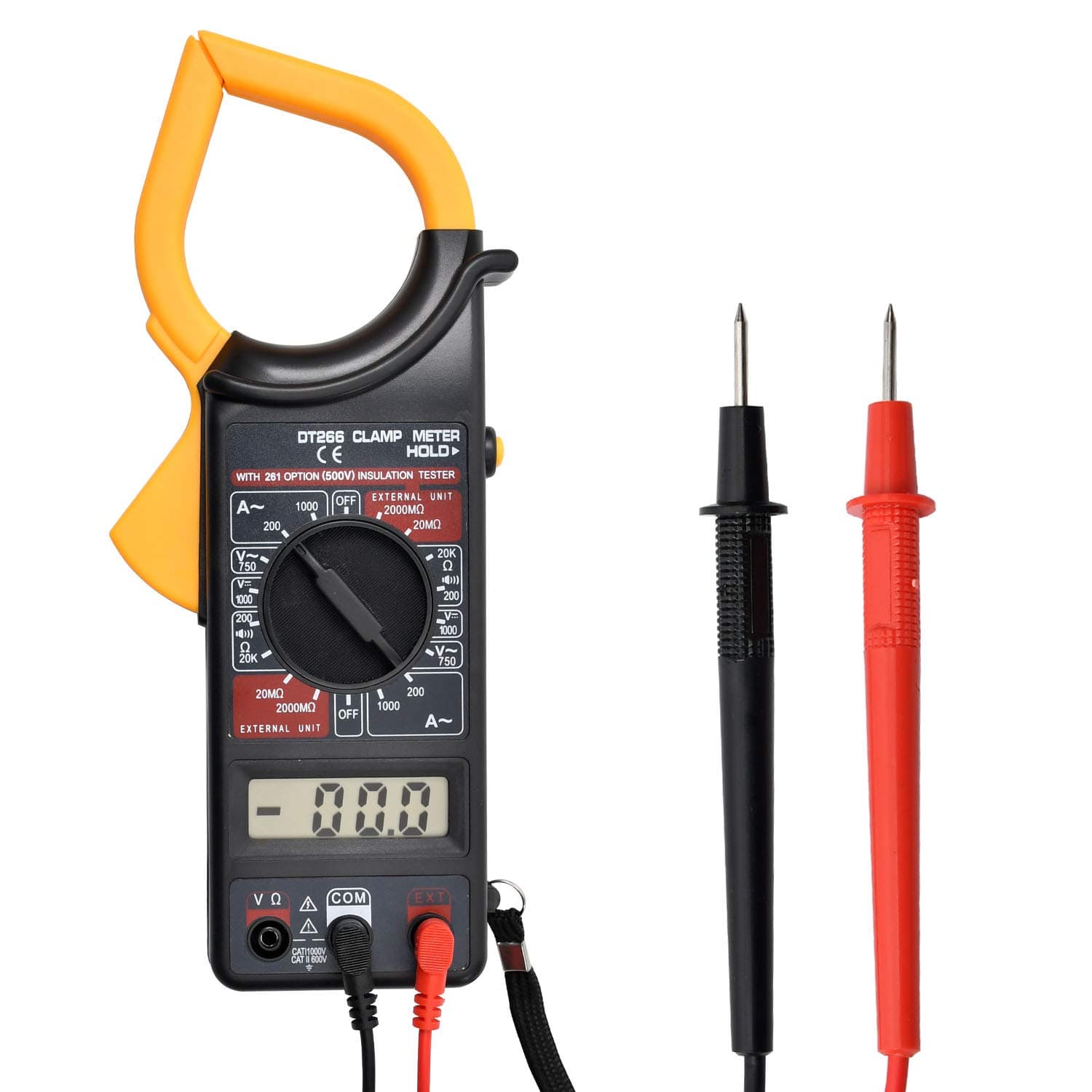 Multimeter Digital Clamp Meter AC/DC Voltmeter Current Resistance Electrical Tester (Battery included)