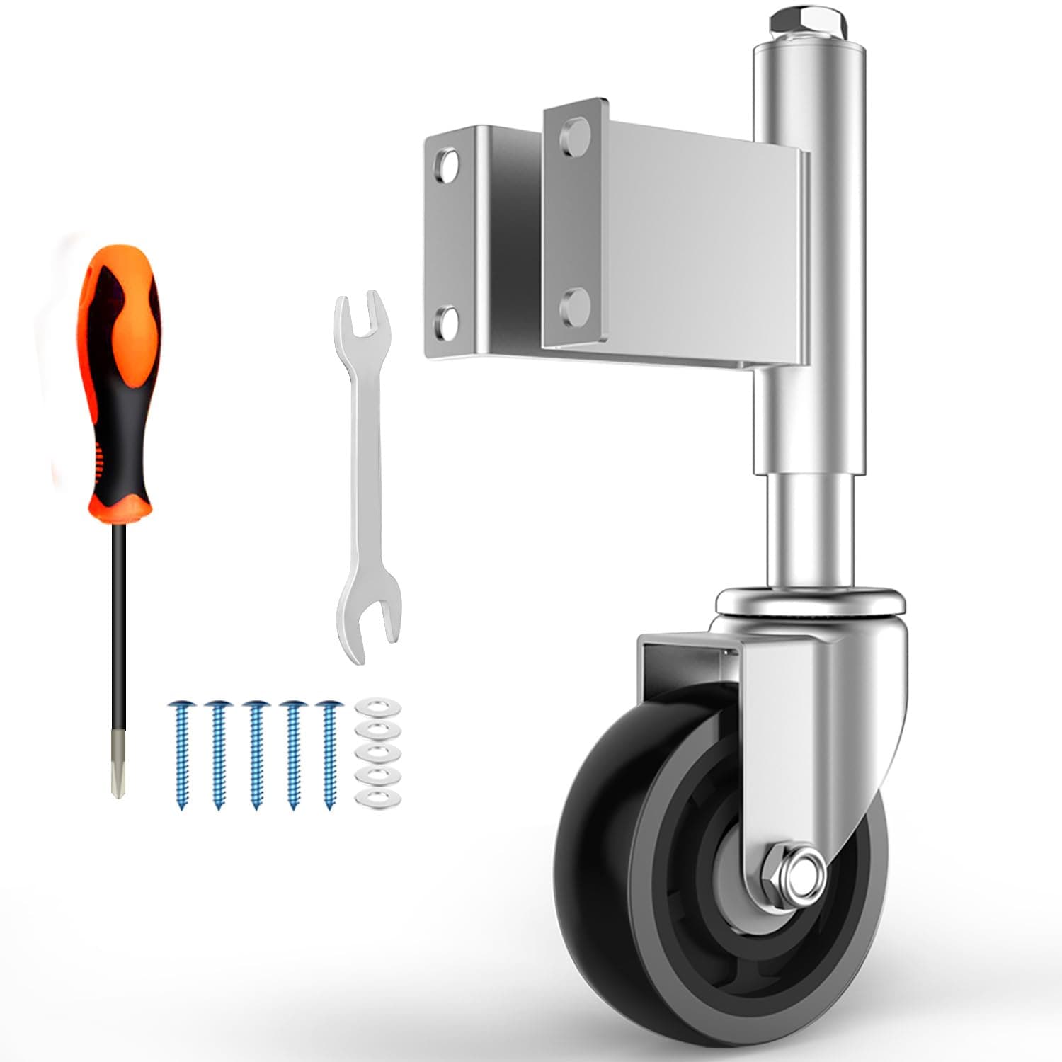 Spring Loaded Gate Casters 4” Heavy Duty Gate Caster Wheels with Hardware 330 Lbs Load Capacity