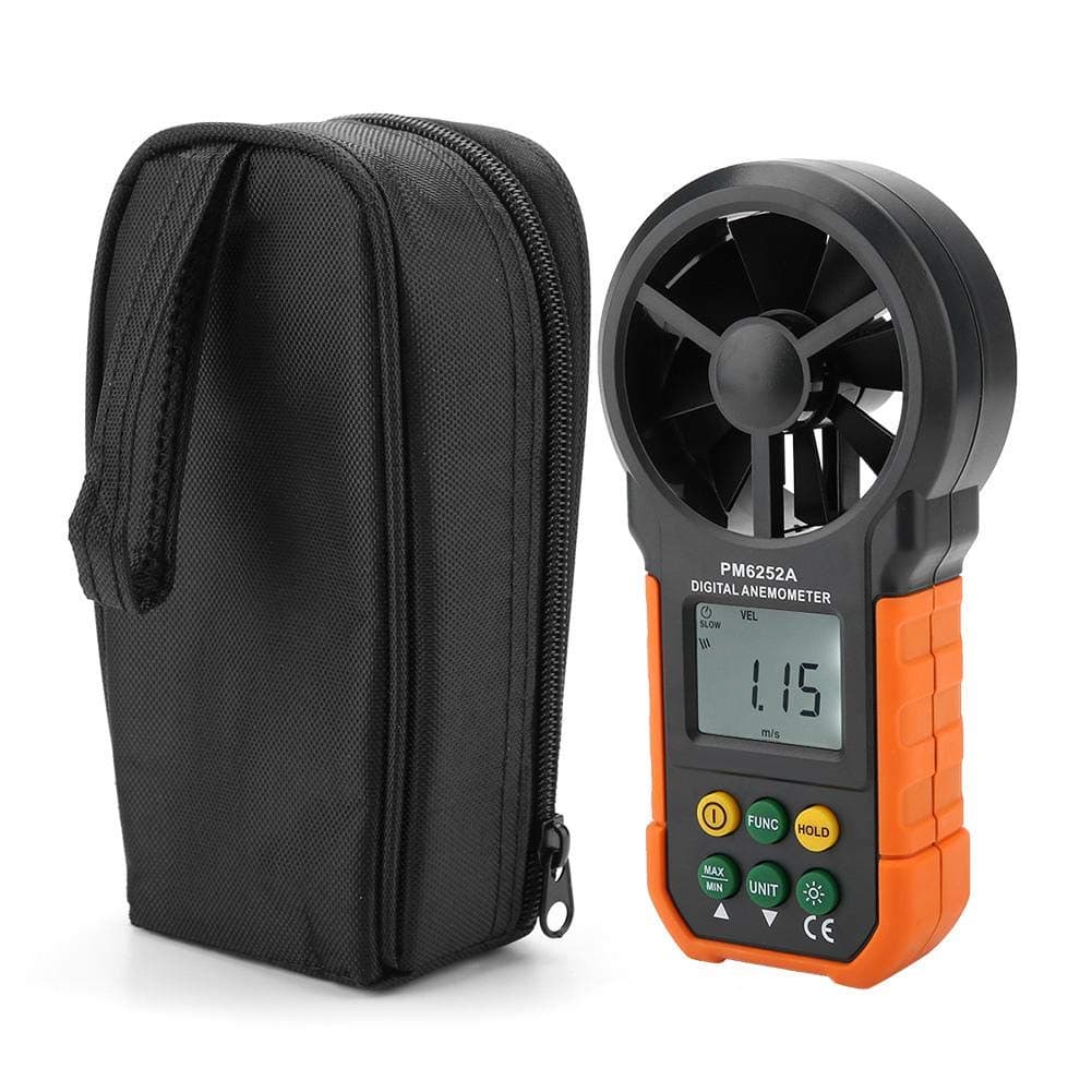 PM6252A Digital Anemometer,Portable High Exactness Handheld Wind Speed Meter Air Volume Measuring Meter for Weather Data Collection and Windsurfing Kite Flying Sailing