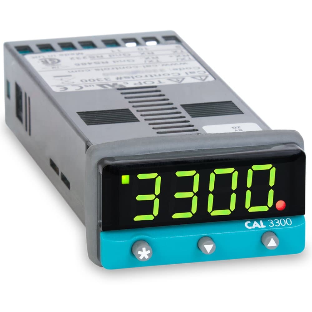 330000000 CAL 3300 Series 1/32 DIN Temperature Controller, 100 to 240 VAC, SSR Driver and Relay Outputs