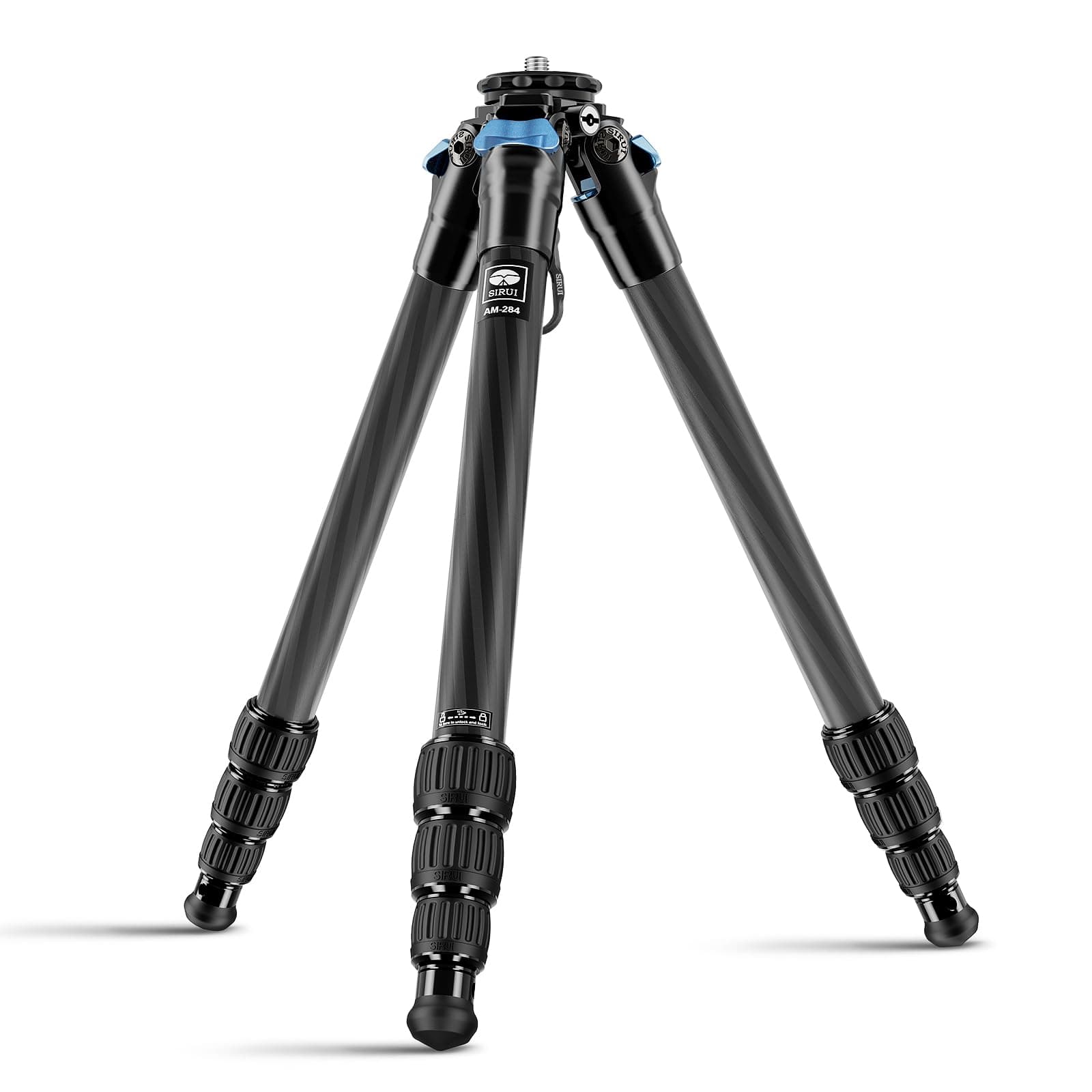 AM-284 Carbon Fiber Tripod for Travel, Professional Camera Tripod with 4-Section Legs, Twist Leg Locks, Detachable Metal Spikes, Loads up 33LB, Max Height 47.2“