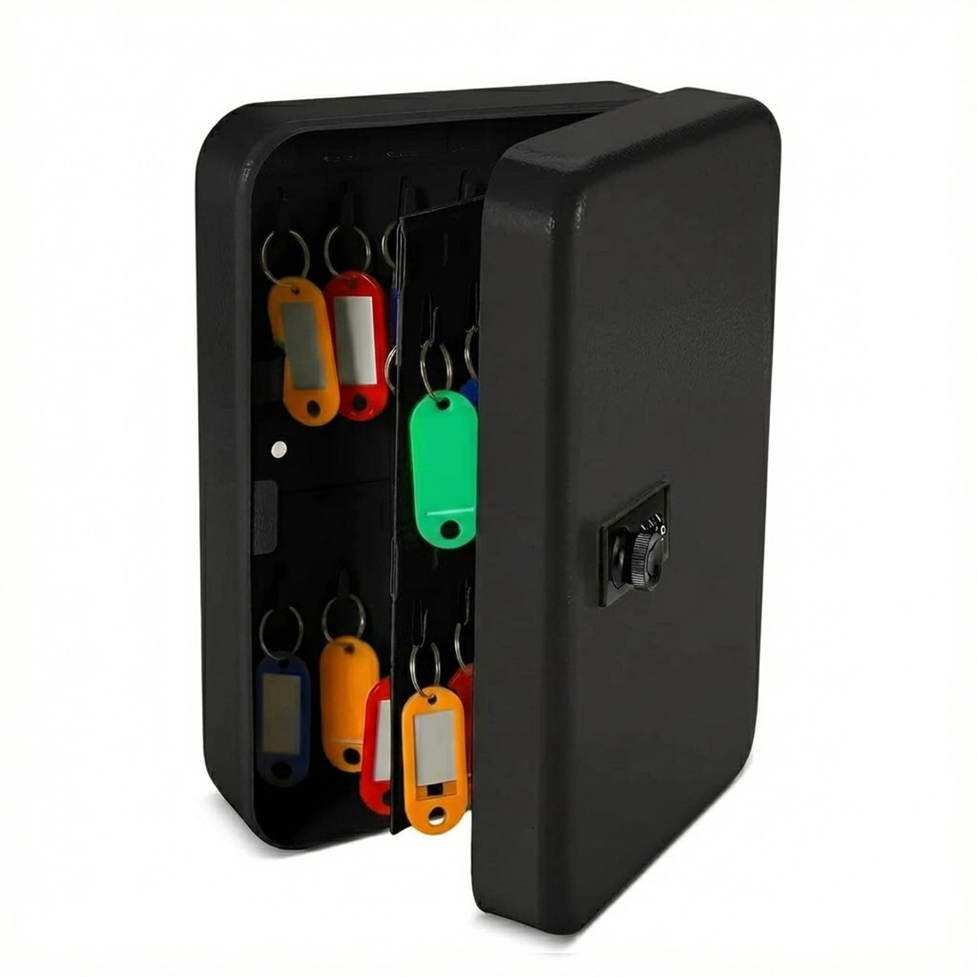 oddpod™ 48 Keys Numeric Lock Metal Wall-Mount Security Key Box/Safe Cabinet with Key Tags (Black)