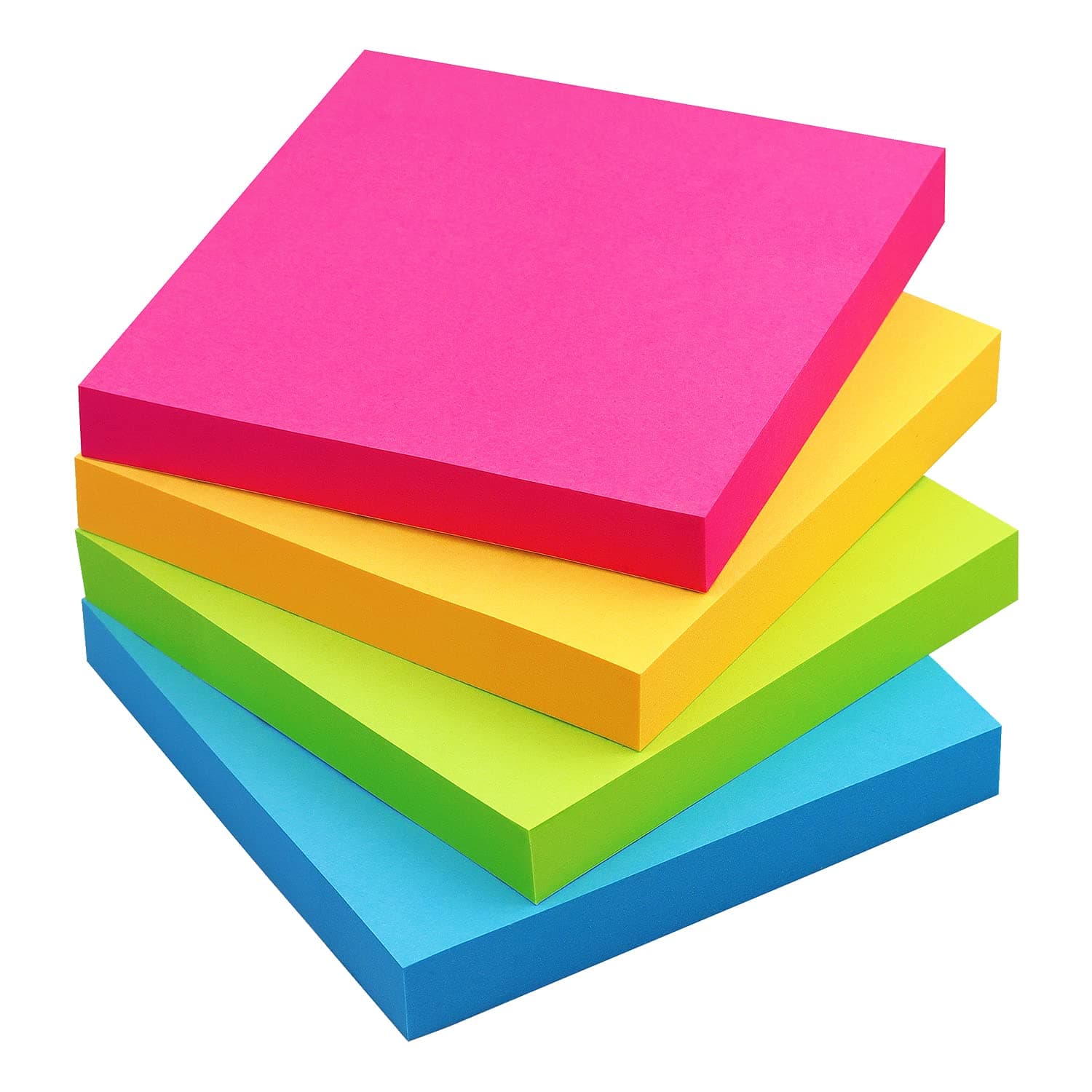 Sticky Notes 3x3 Self-Stick Notes Bright Colors Sticky Notes 4 Pads 100 Sheets/Pad (Bright)