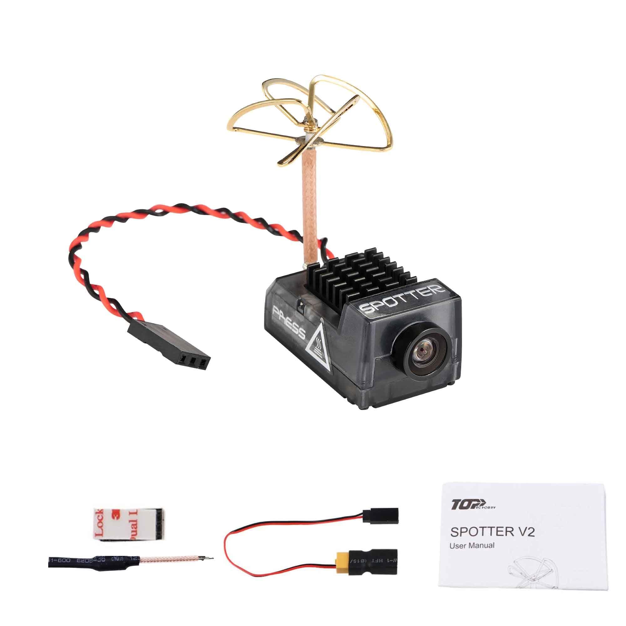 RunCam Spotter V2 FPV Camera and Transmitter Kit, 5.8G Micro AIO Cam, OSD, Integrated Mic, FOV170 Degree 700TVL, 40CH, 20MW-200MW Adjustable