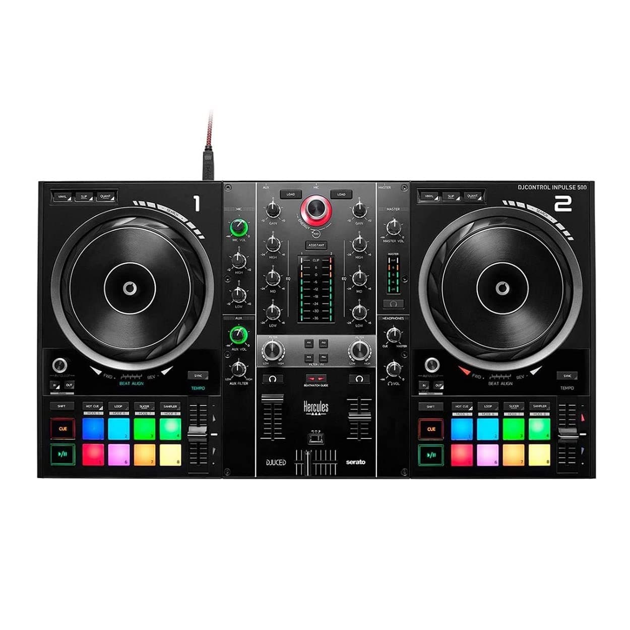 Hercules Djcontrol Inpulse 500: 2-Deck USb Dj Controller For Serato Dj And Djuced (Included)