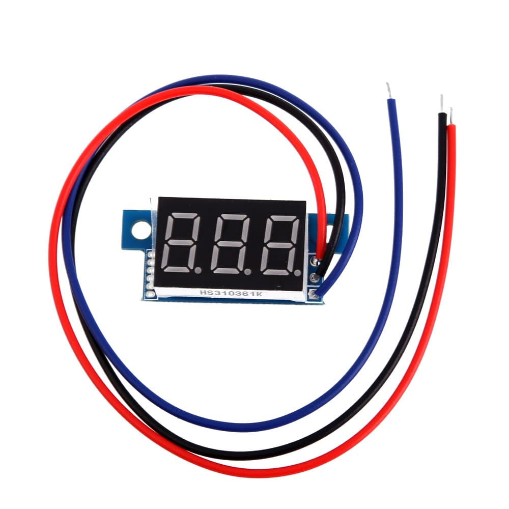 Three-Wire Voltmeter Red 0V-200V-LED Panel Digital Display Voltage Meter 0.36 Inch Hillrong