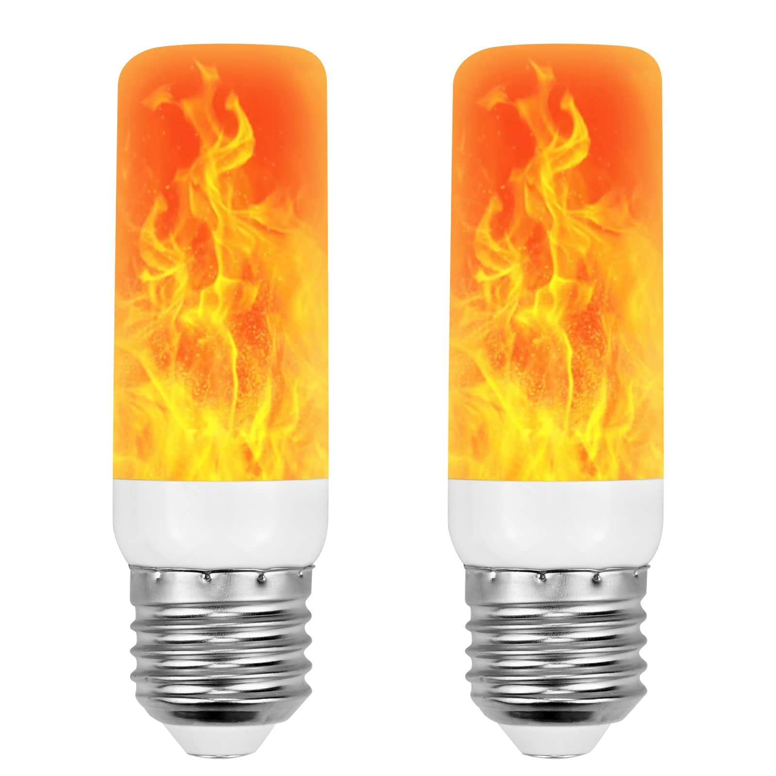 LED Flame Light Bulb, Flame Effect Light Bulbs,4 Lighting Modes LED Outdoor Light 5W E27 Flame Bulb Party Bulb Lights for Christmas Halloween Party Dancing Garden Decorative Lighting (2 PCS)