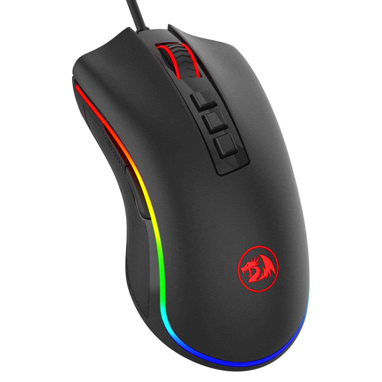 M711 PC Gaming Mice, Wired Mouse, 7 Programmable Buttons, Customizable RGB Lighting Mouse, 10,000 DPI, Ergonomic Mouse, Lightweight Mice, for Laptop, Desktop, PC (Black)
