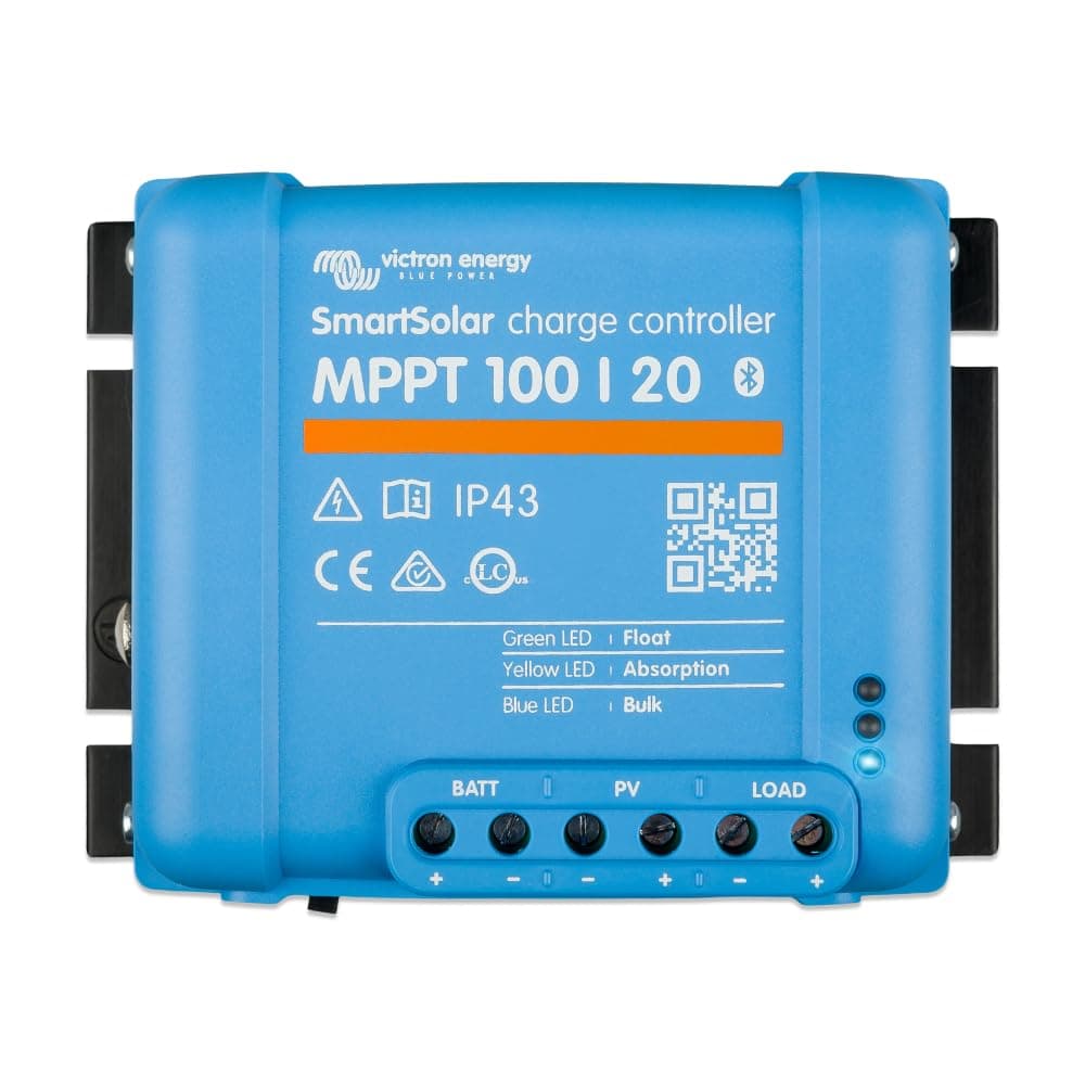 SmartSolar MPPT Solar Charge Controller (Bluetooth) - Charge Controllers for Solar Panels - 100V, 20 amp, 48-Volt