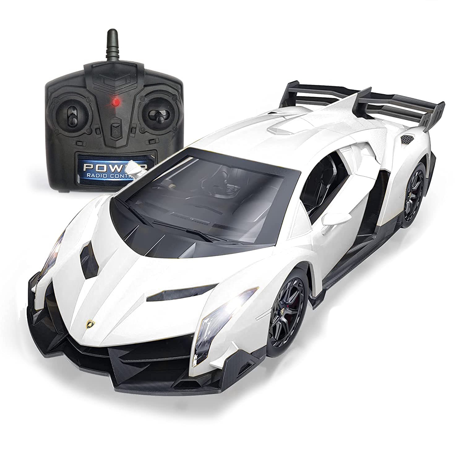 Remote Control RC CAR Racing Cars Compatible with Lamborghini Veneno Officially Licensed 1:24 Toy RC Cars Model Vehicle for Boys 6,7,8 Years Old,White